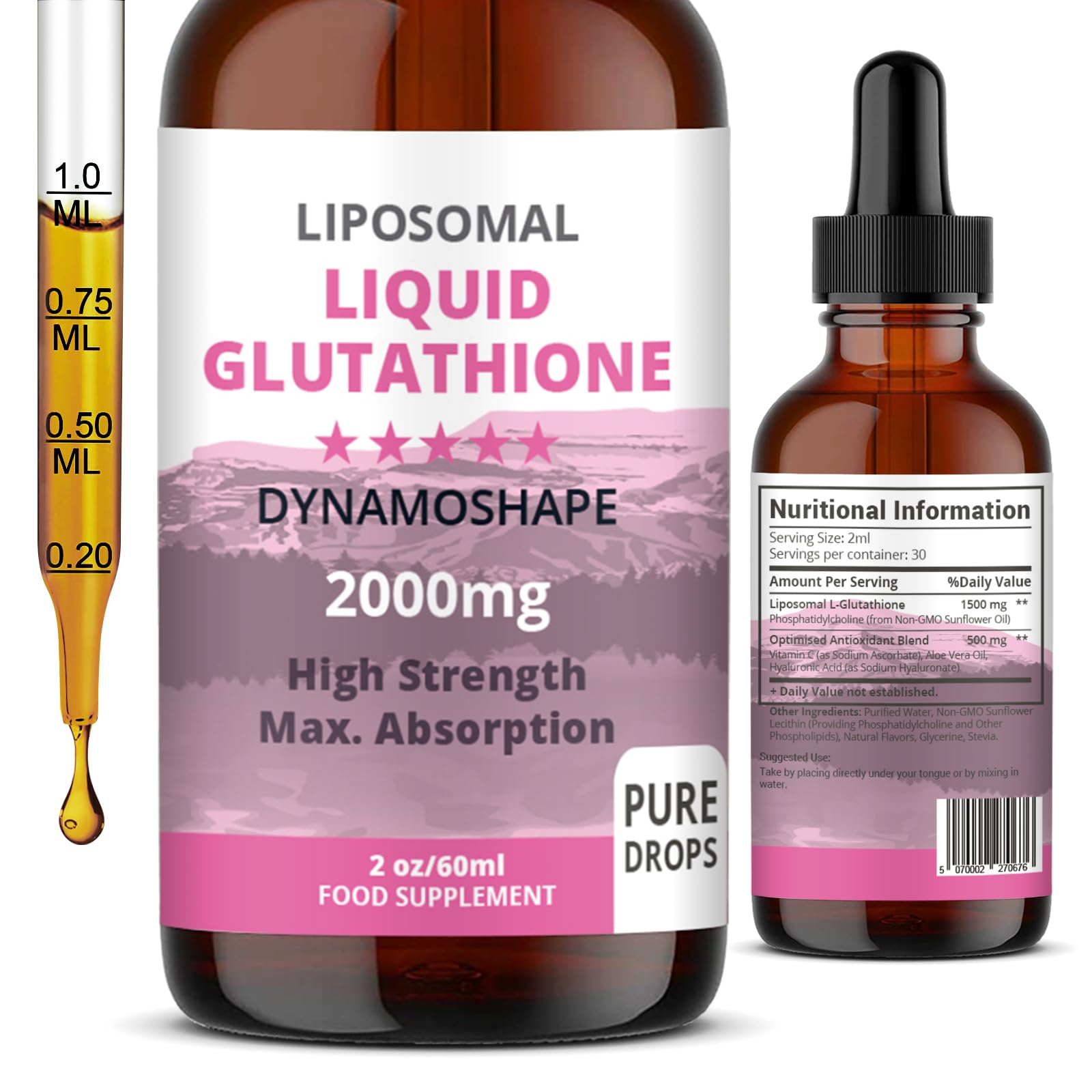 Liposomal Glutathione 2000mg with Vitamin C, Oral Glutathione Liquid, Antioxidant Supplement for Detox, Superior Absorption, Higher Dosage (Pack of 1) baanaas For Babies to Nanas buy supplements canada
