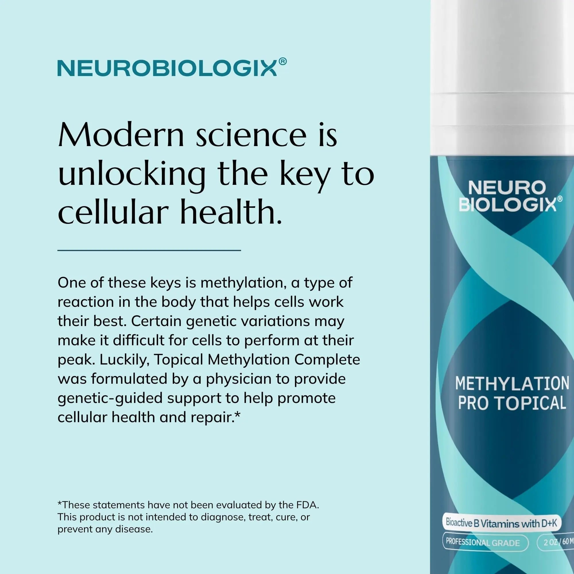 Neurobiologix Methylation Pro Topical for Men and Women, Bioactive B Vitamin Cream with Methylfolate, B6, B12, D3 & K1, Supports Cellular Energy Neurobiologix buy supplements canada