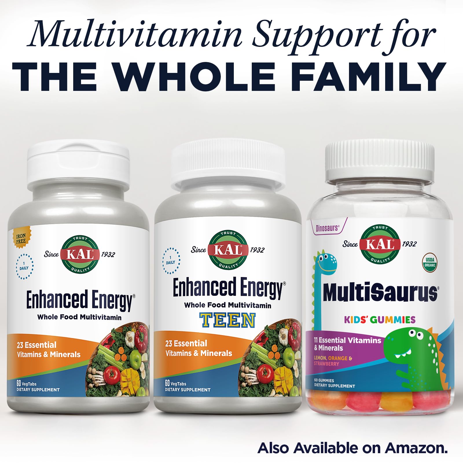 KAL Enhanced Energy Supplements, Whole Food Chewable Multivitamin with Iron, 3 Daily, 23 Essential Vitamins and Minerals, Super Foods, Enzymes, Mango Pineapple Flavor, 60-Day Guarantee, 20 Serv, 60ct KAL buy supplements canada