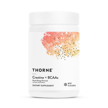 THORNE - Creatine + BCAAs - Micronized Creatine Monohydrate + BCAA Powder - Support for Muscles, Exercise Endurance & Recovery* - for Women & Men - Peach Mango - NSF Certified for Sport - 30 Servings THORNE buy supplements canada