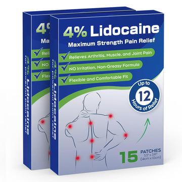 Uposiut 4% Lidocaine Pain Relief Patches 30 Count – Maximum Strength, 12 Hour Long Lasting, Flexible & Low Odor, for Back, Neck, Knee & Shoulder - 002AB Uposiut buy supplements canada