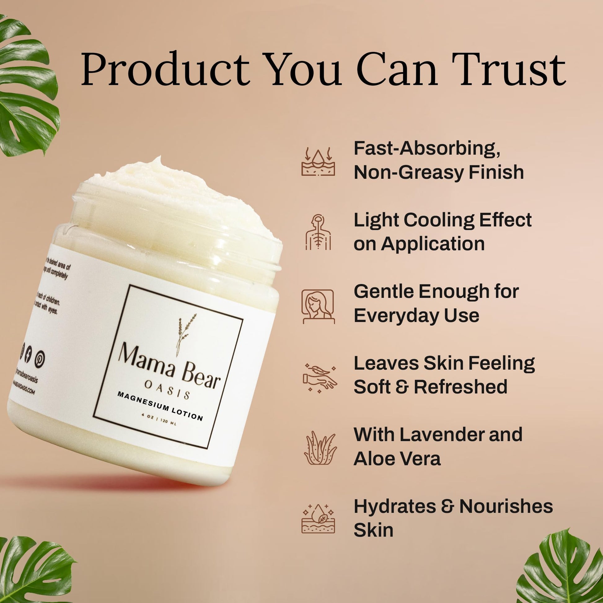Mama Bear Oasis Lotion - Magnesium Cream - Lavender Magnesium Lotion for Foot, Hands, Legs, Toes Includes Arnica, Vitamin B6, Aloe Vera, MSM (Pack of 2) Mama Bear Oasis buy supplements canada