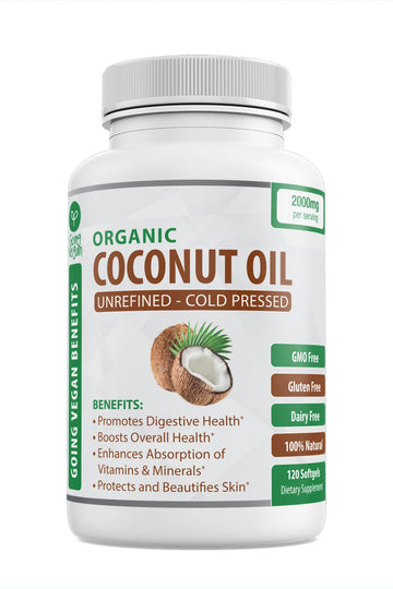 Organic Coconut Oil Capsules 2000mg - 100% Extra Virgin, Cold Pressed for Healthy Skin Going Vegan buy supplements canada