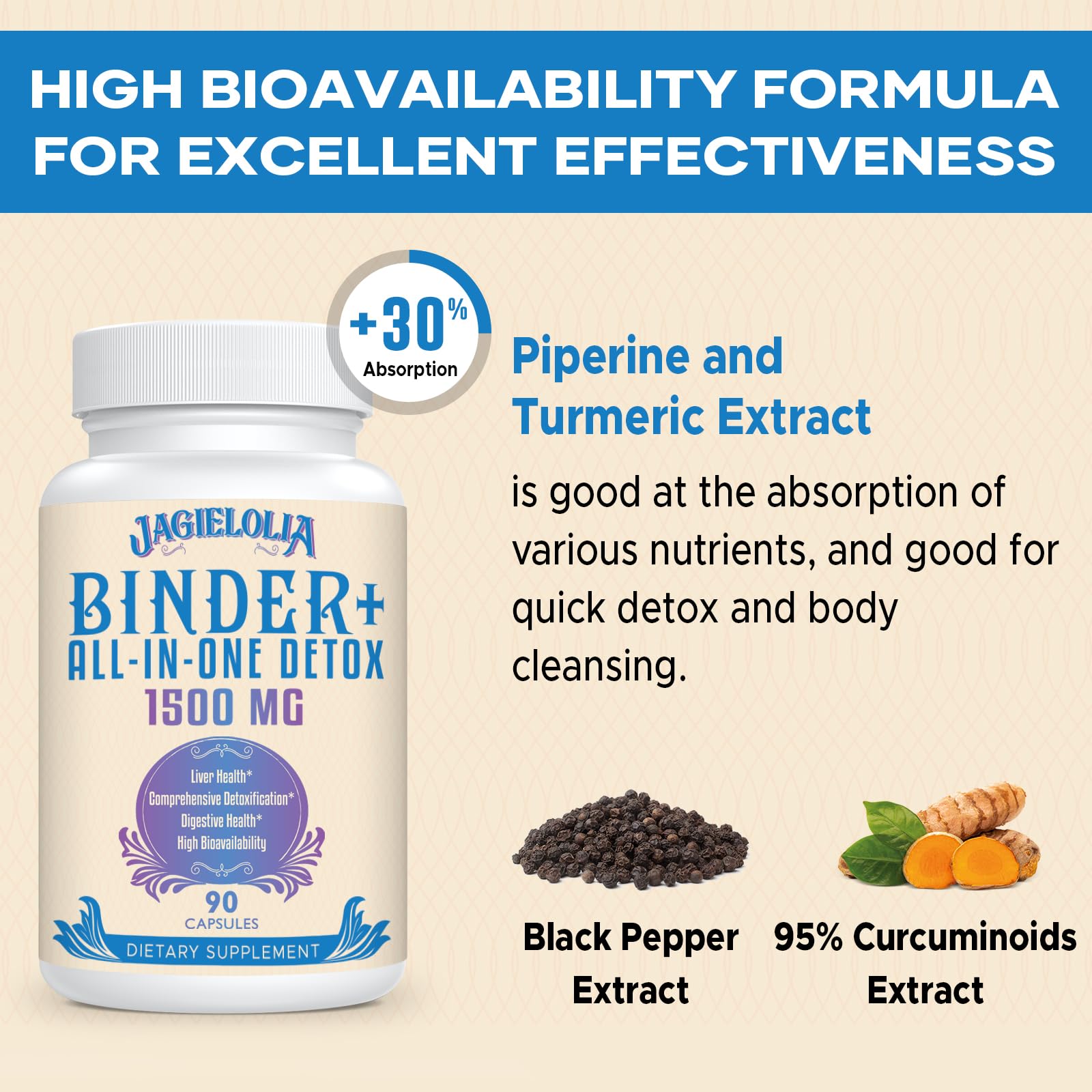 All-In-One Detox Binder Supplement 1500 MG - High Bioavailability, Liver Gut Detox Cleanse Jagielolia buy supplements canada