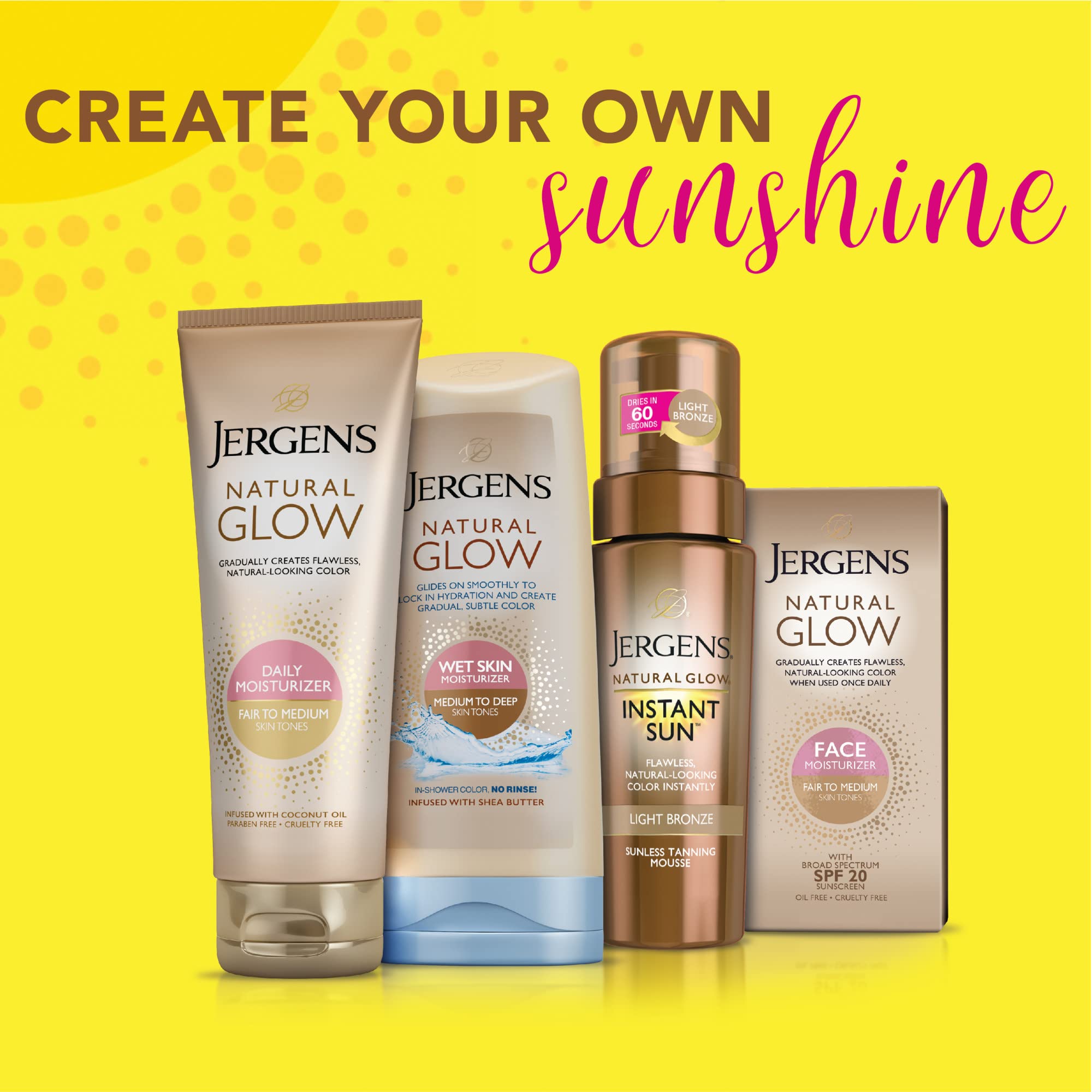 Jergens Natural Glow In Shower Lotion, Self Tanner for Medium to Deep Skin Tone, Sunless Tanning Wet Skin Lotion for Gradual Jergens buy supplements canada