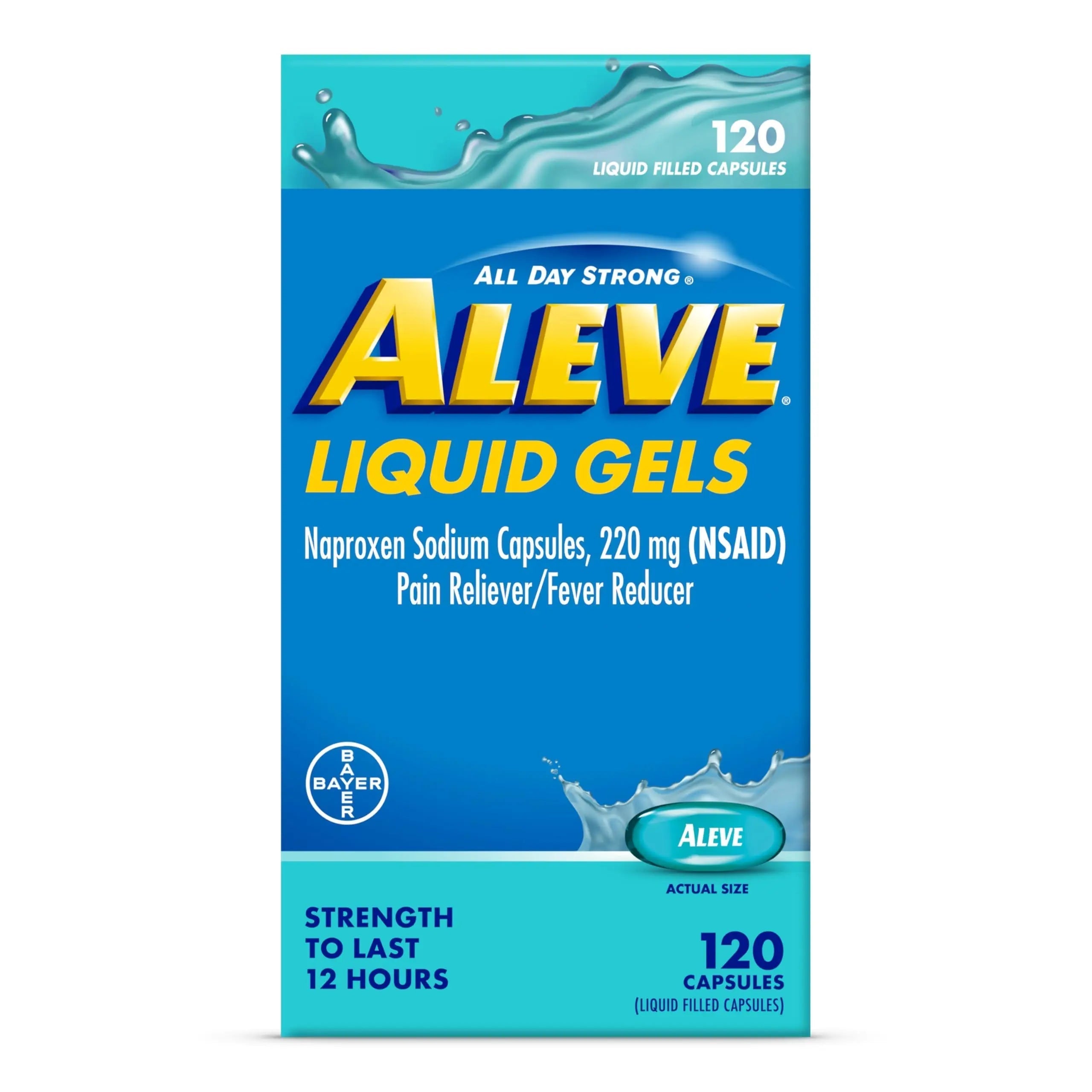 Aleve Liquid Capsules, Naproxen Sodium Capsules 220 mg (NSAID), Pain Reliever/Fever Reducer, Fast Pain Relief, 120 Count Aleve buy supplements canada