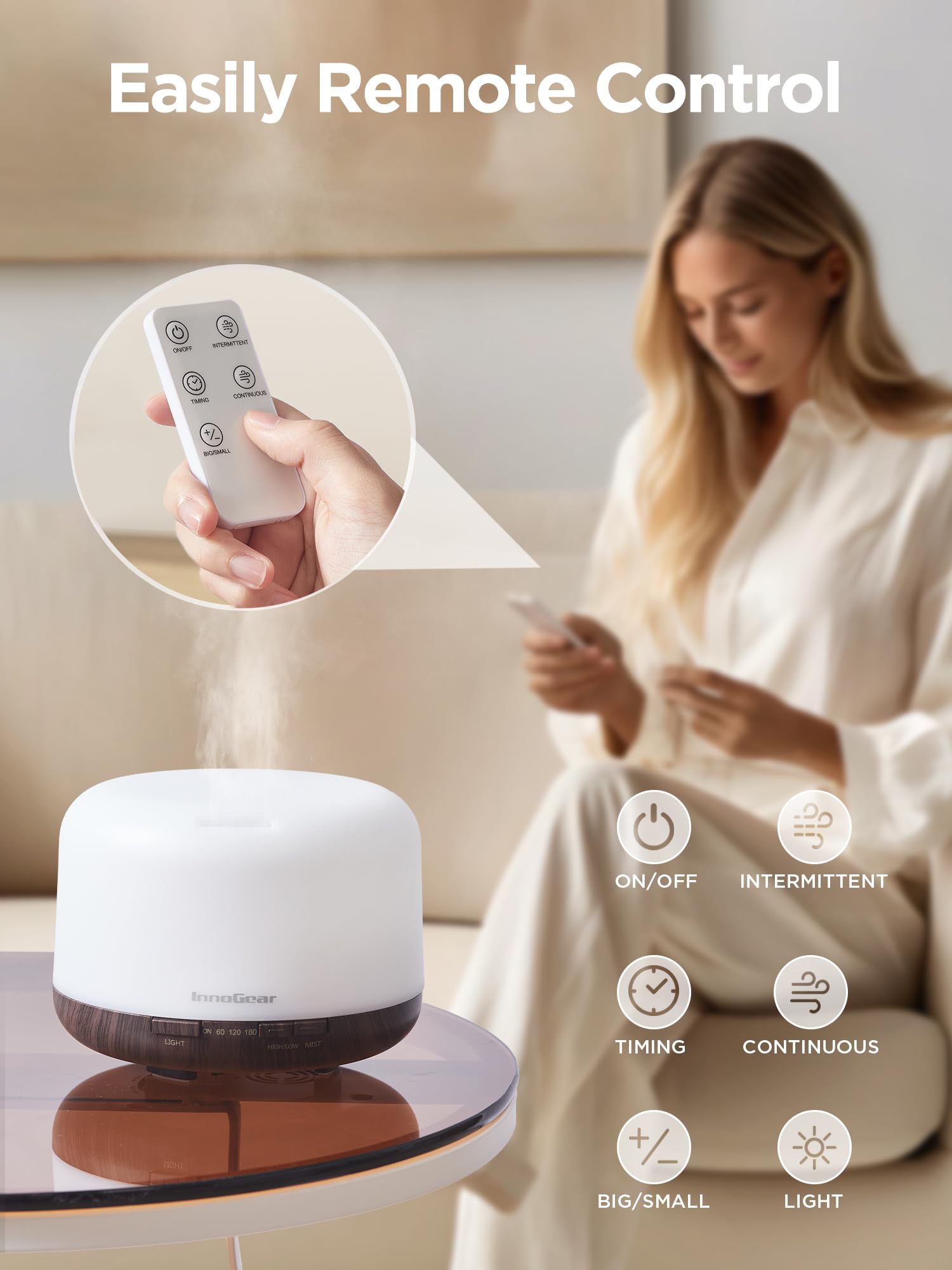 InnoGear 500ml Essential Oil Diffuser with Remote Control, Premium Ultrasonic Aromatherapy InnoGear buy supplements canada