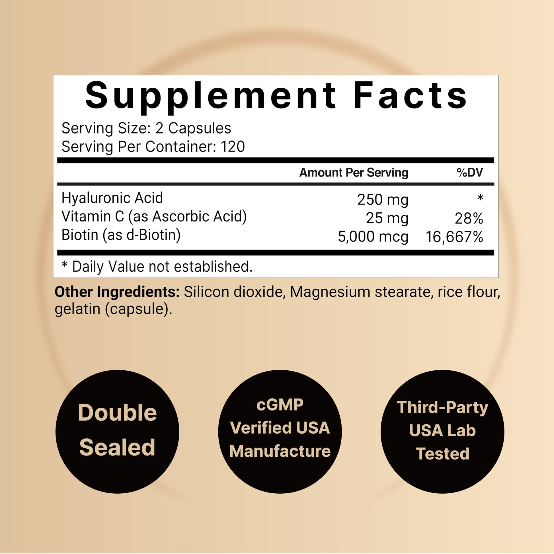 NatureBell Hyaluronic Acid Supplements 250mg | 240 Capsules, with Biotin 5000mcg NatureBell buy supplements canada