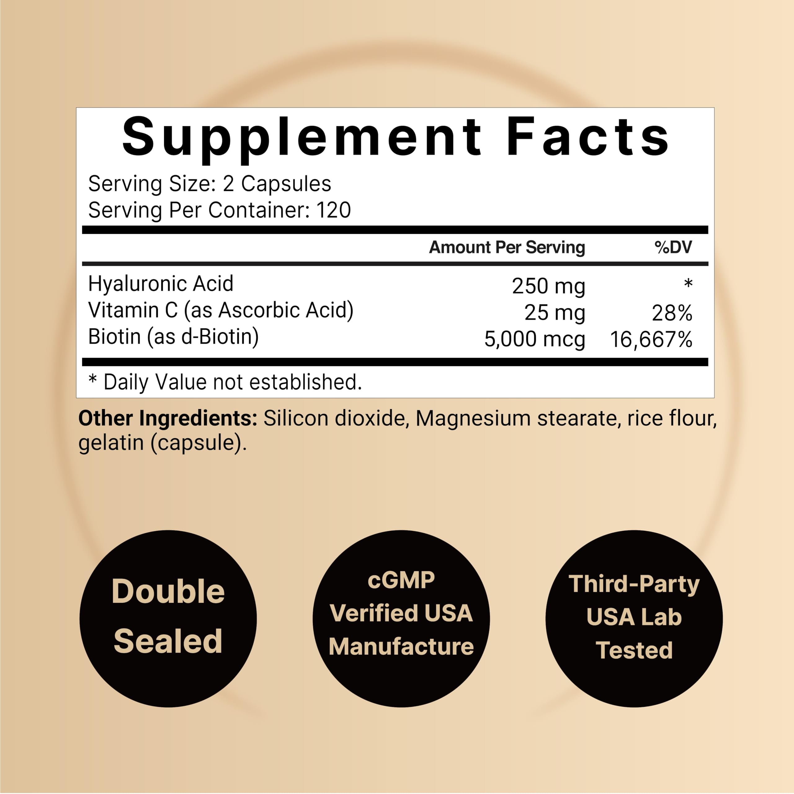 NatureBell Hyaluronic Acid Supplements 250mg | 240 Capsules, with Biotin 5000mcg NatureBell buy supplements canada