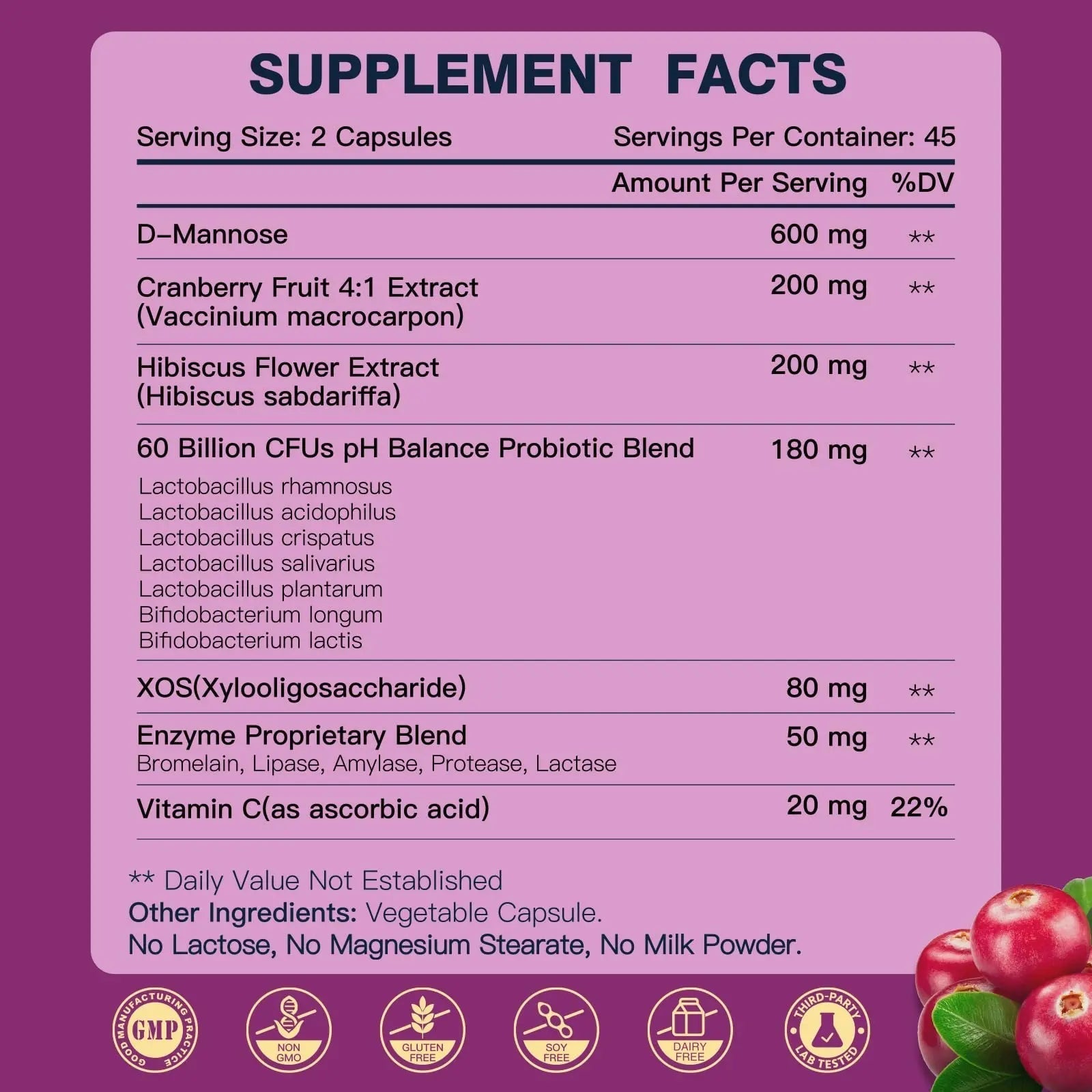 DRFOSTER Urinary Tract Health for Women, Vaginal Probiotics for Women pH Balance with D-Mannose, Cranberry, Probiotics and Prebiotics for Digestive Helath 90 Veggie Capsules DRFOSTER buy supplements canada