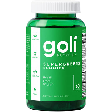 Goli Supergreens Gummies with Probiotics - Artichoke Leaf Extract, Spirulina, Kale, Vitamins A, B6, B12 - Vegan, Gluten-Free, Non-GMO Goli buy supplements canada