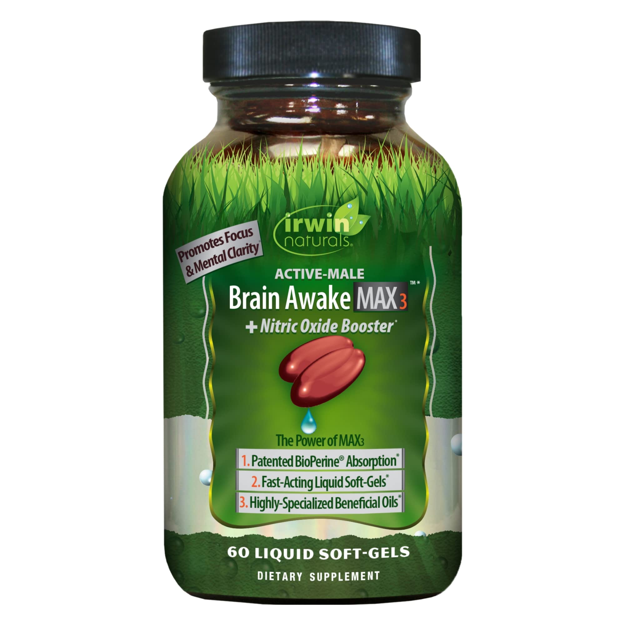Irwin Naturals Brain Awake Max3 + Nitric Oxide Booster 60 Count Irwin Naturals buy supplements canada