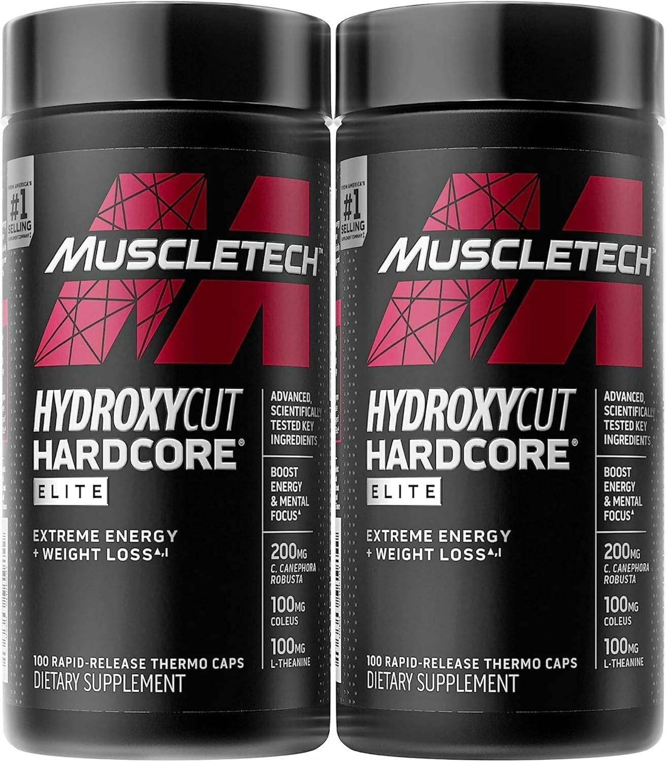 Hydroxycut Hardcore Elite - 100 Rapid-Release Thermo Caps - Energy & Focus - for Men & Women - 50 Servings (Pack of 2) Hydroxycut buy supplements canada