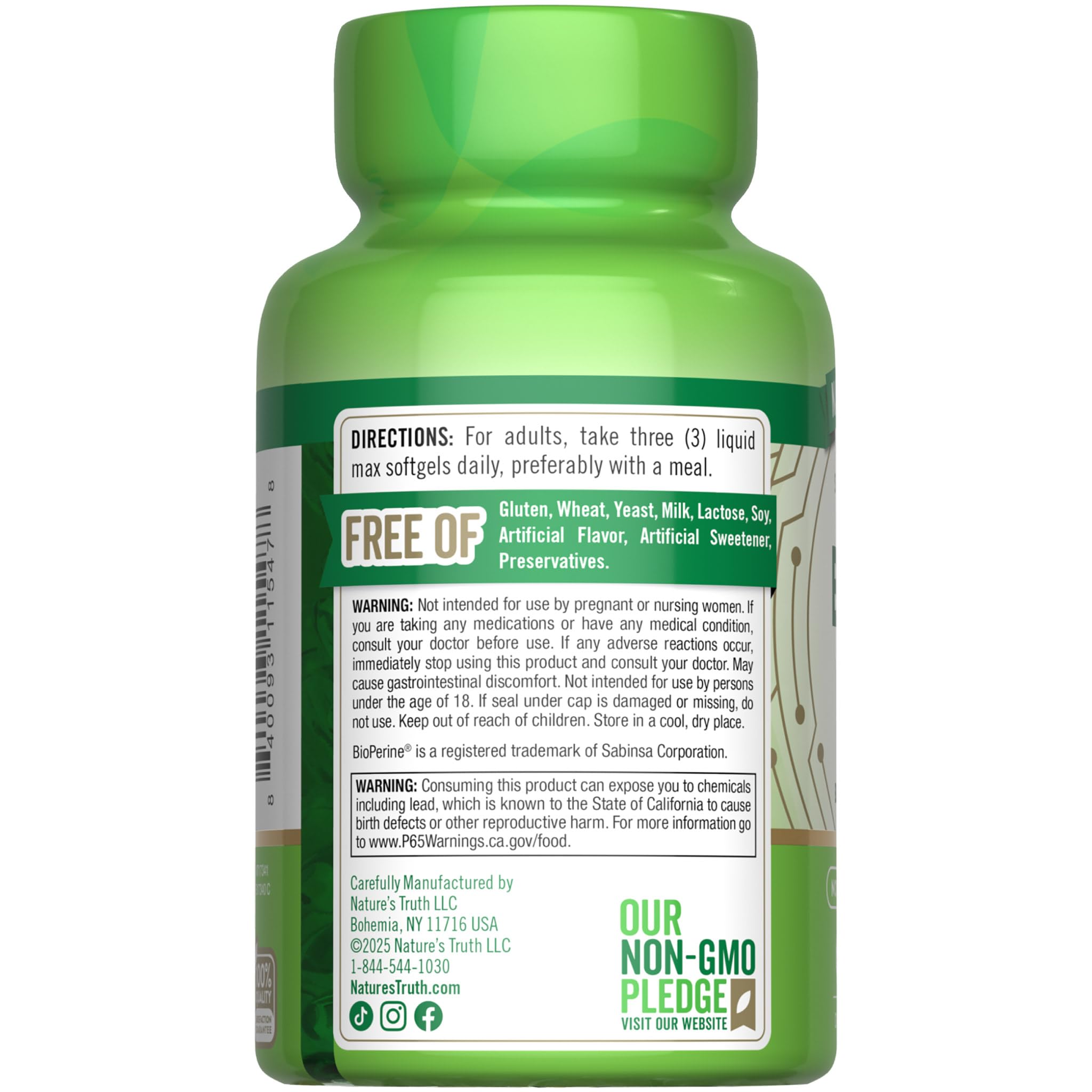 Nature's Truth Brain Up Softgels | 60 Count | with L-Theanine, Bacopa, B-12 & MCT | Non-GMO and Gluten Free Supplement Nature's Truth buy supplements canada