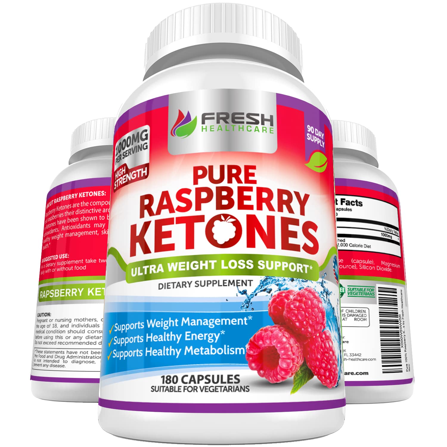 FRESH HEALTHCARE Pure 100% Raspberry Ketones Max 1000mg Per Serving - 3 Month FRESH HEALTHCARE buy supplements canada