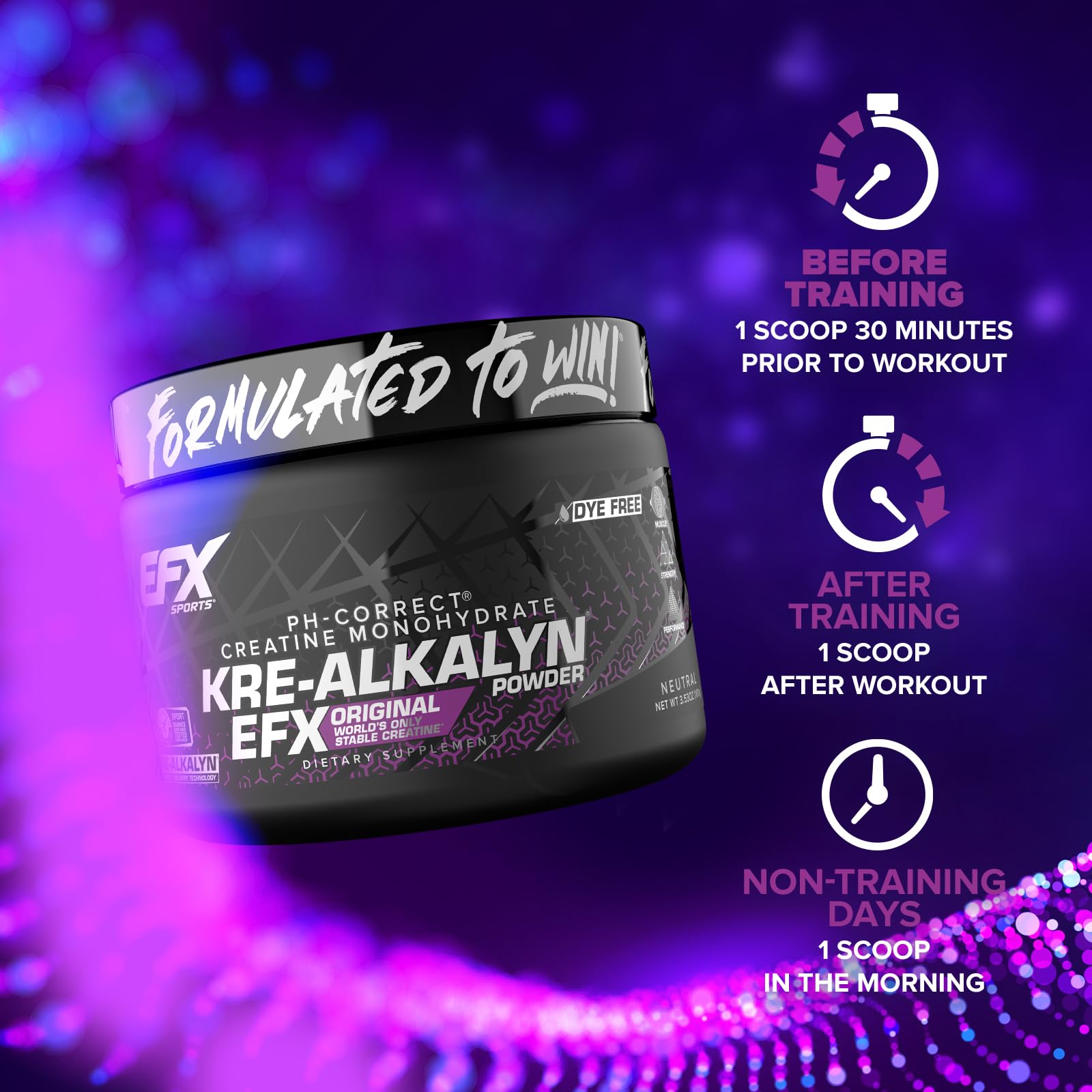 EFX Sports Kre-Alkalyn EFX Powder | pH Correct Creatine Monohydrate Powder Supplement | Strength, Muscle Growth & Performance | 66 Servings (Unflavored) EFX Sports buy supplements canada