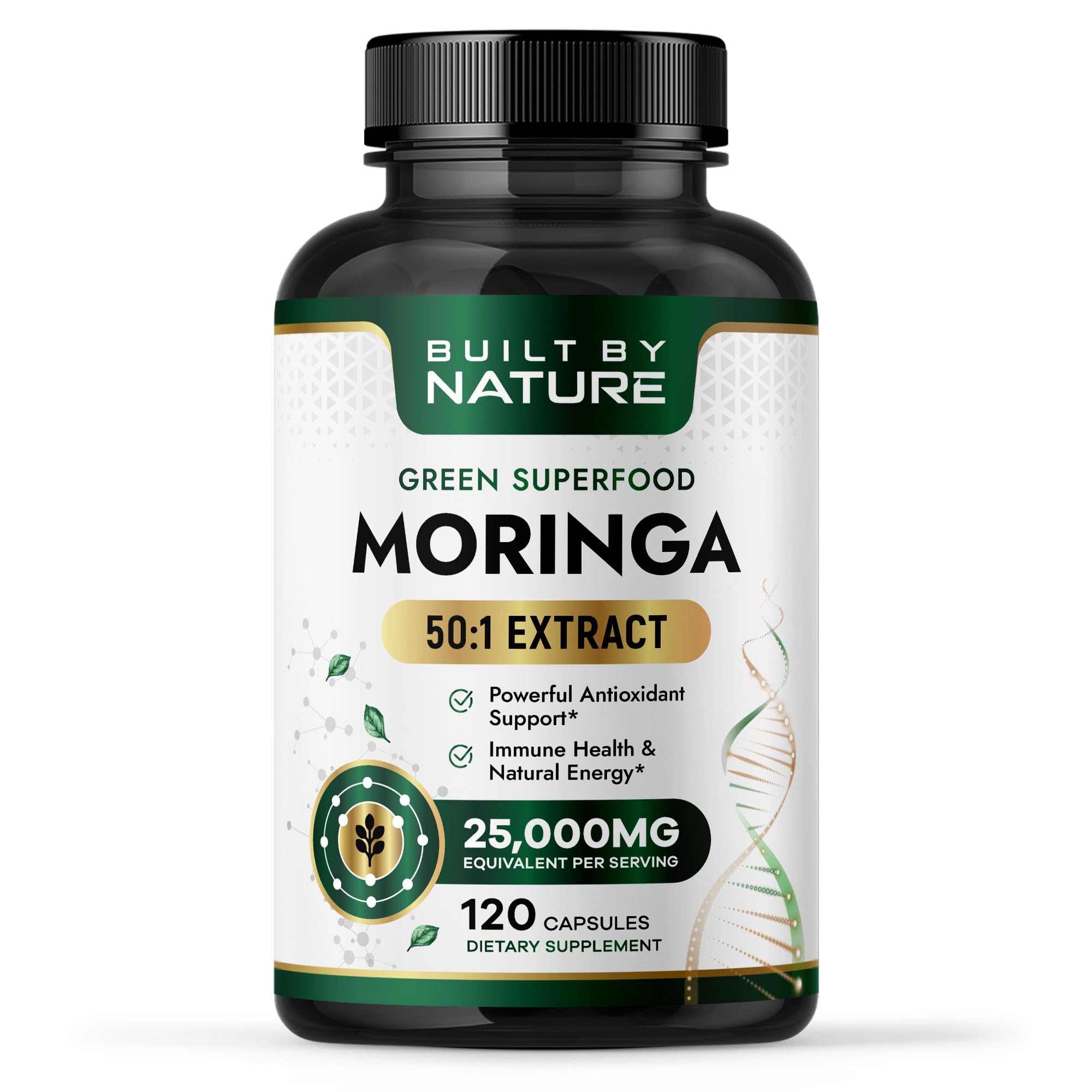 Built by Nature Moringa – 500mg Pure Moringa Leaf Extract 50:1 per Serving – High Potency Moringa Supplement – 120 Capsules Built by Nature buy supplements canada