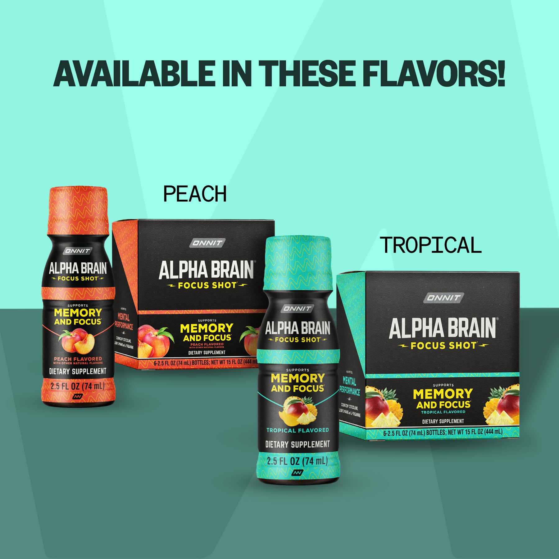 ONNIT Alpha Brain Focus Shot, Peach Flavor, Nootropic Dietary Supplement Drink That Supports Energy, Focus, and Mood, IGEN™ Non-GMO Tested, 2.5 fl oz, 6 Count ONNIT buy supplements canada