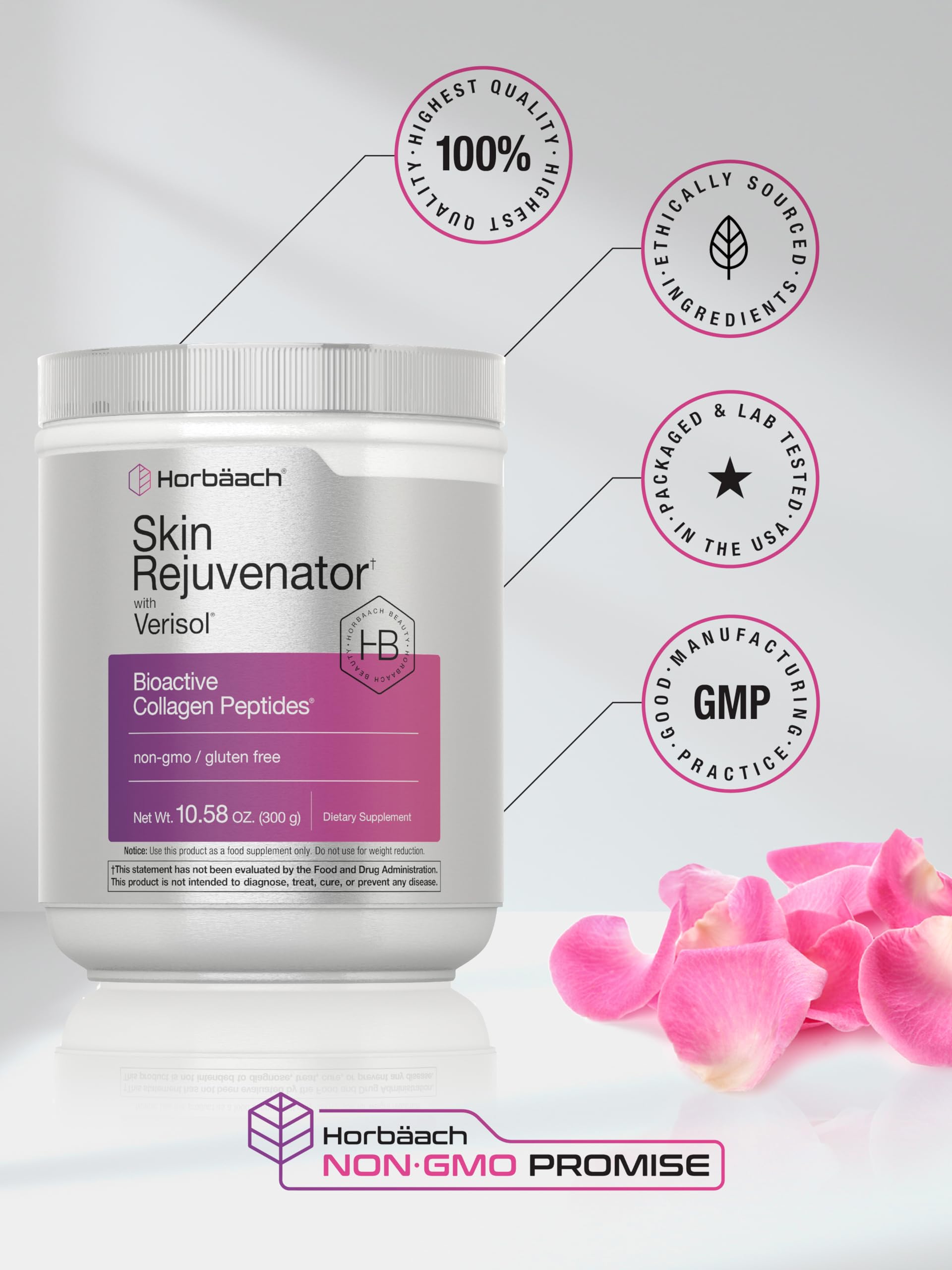 Horbäach Skin Rejuvenator with Verisol 10.58 oz | Bioactive Collagen Peptide Powder | Types I and III | Non GMO, Gluten Free Supplement Horbäach buy supplements canada