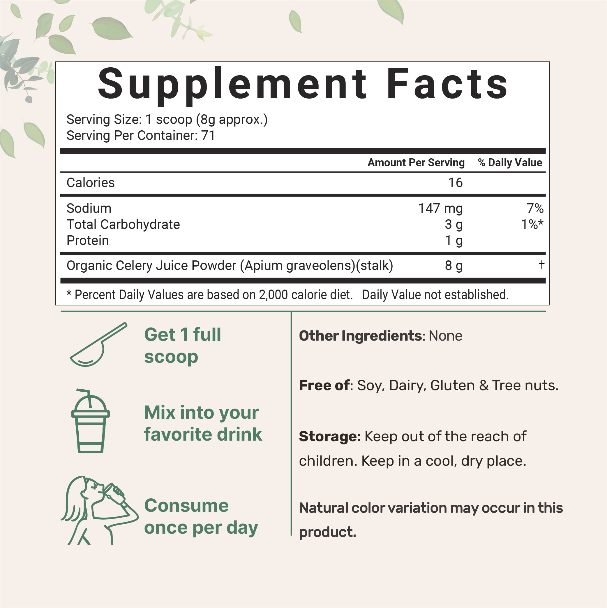 Organic Celery Juice Powder, 20 Ounce (1.25 Pound), 71 Serving, Celery Detox and Cold Micro Ingredients buy supplements canada