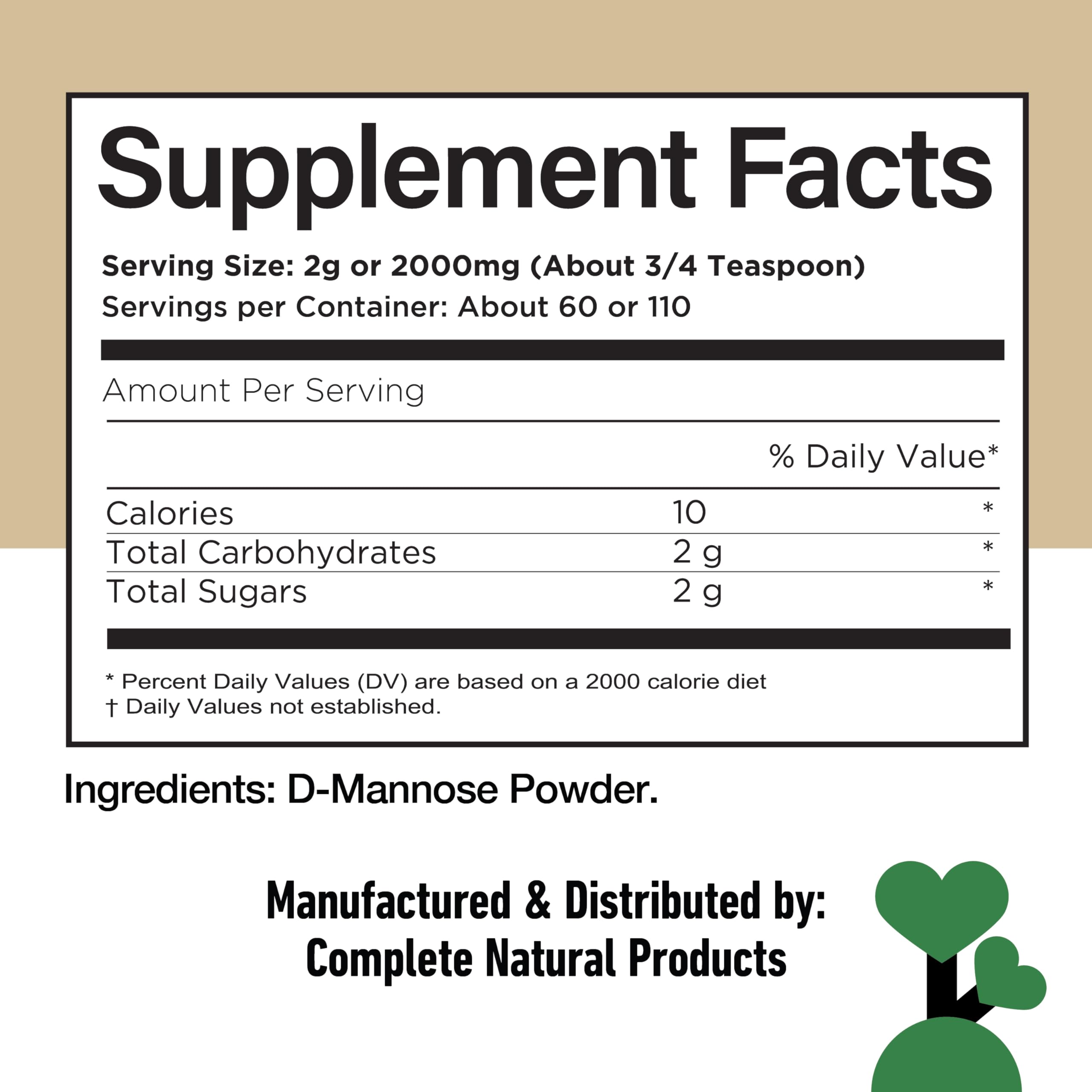 D Mannose Powder Supplement 8oz - Powder D Mannose for Urinary Tract & Bladder Health Support, Bulk Easy Mix Formula, 115 Servings, No Fillers, Non GMO & Gluten Free Support, Kosher Certified Made USA Complete Natural Products buy supplements canada