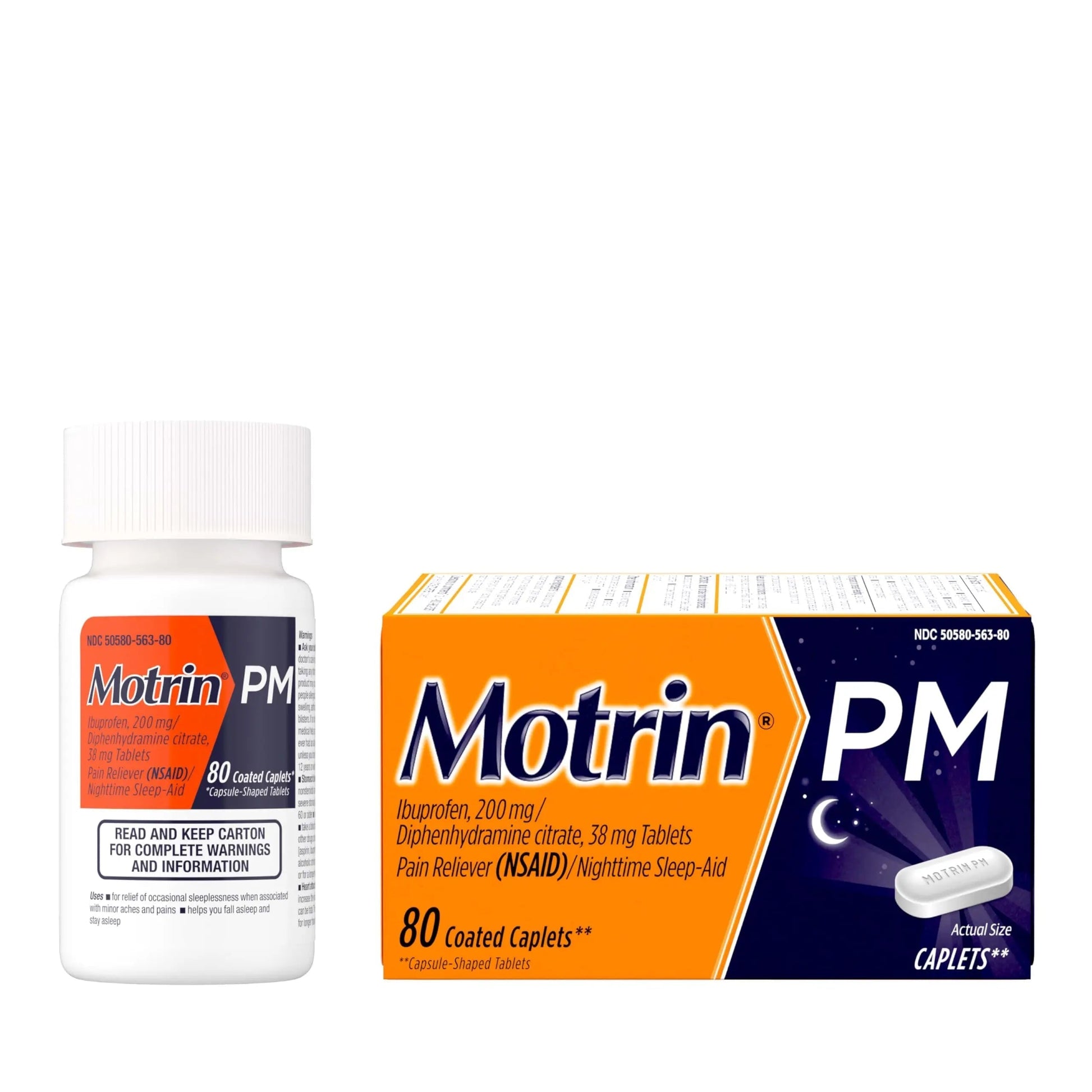 Motrin PM Caplets with 200 mg Ibuprofen & 38 mg Diphenhydramine Sleep Aid, Nighttime Pain Reliever for Minor Aches & Pains, Bulk, 80 ct Motrin buy supplements canada