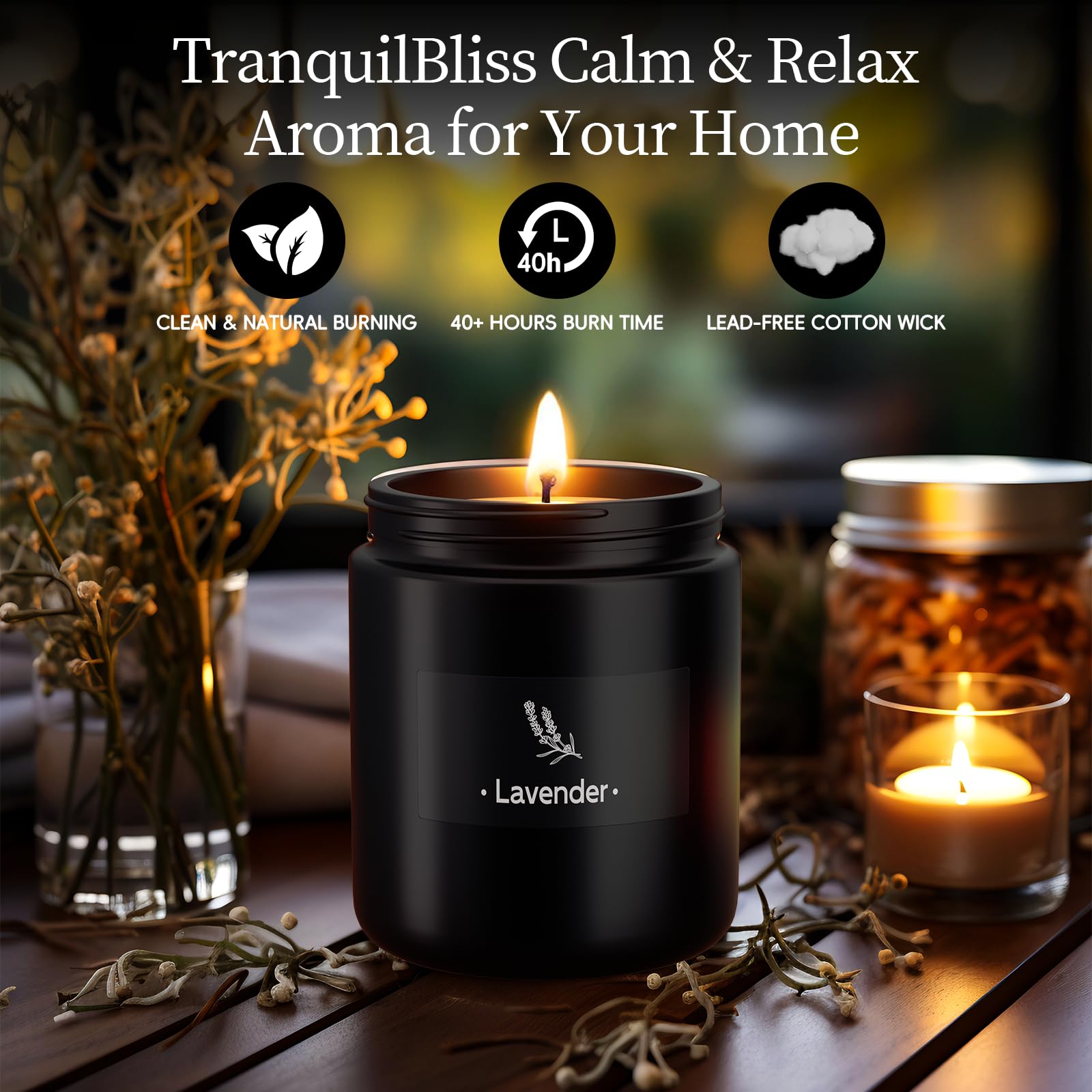 2 Pack Scented Candles for Home Scented, Strong Fragranced Aromatherapy Candles - 6 Oz TranquilBliss buy supplements canada