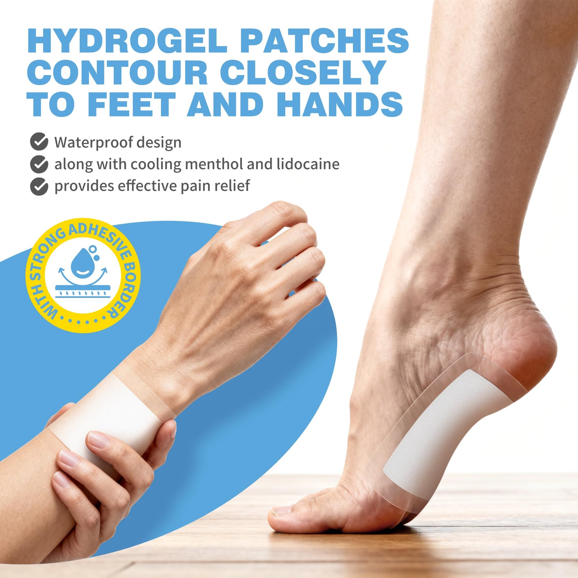 CARELAND Plantar Fasciitis Lidocaine Pain Patches with Hydrogel Technology- Waterproof with Sticky Border, 12 Hour Pain Relief - Contours to Your Foot - 16 Ct CARELAND buy supplements canada