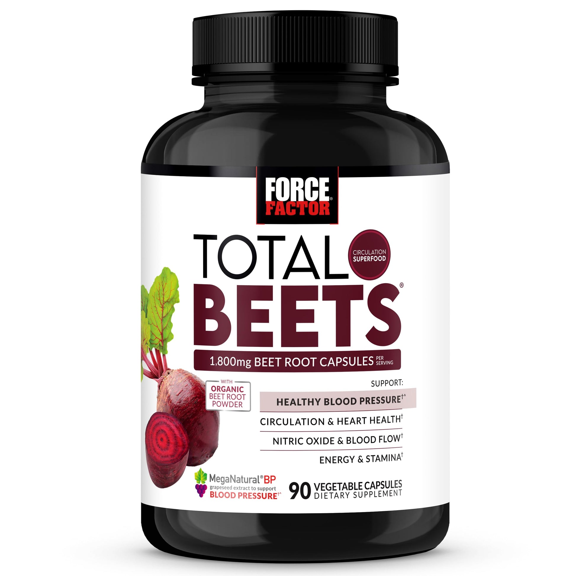 Force Factor Total Beets Blood Pressure Support Beet Root Capsules, 1800mg Organic Beet Root Powder Beet Supplement with Hawthorn Berry to Support Circulation Force Factor buy supplements canada