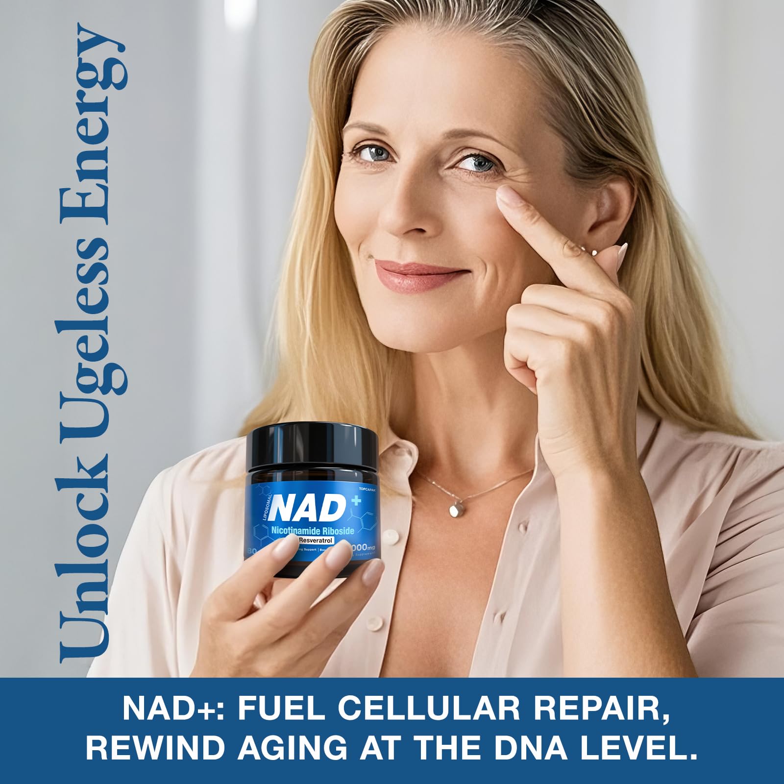 TOPCAPAK NAD+ Supplement - NAD Nicotinamide Riboside Resveratrol, Liposomal NAD+ Supplement 1000mg for for Women & Men - Healthy Aging, Brain and Cellular Energy, Non-GMO, 80 Capsules TOPCAPAK buy supplements canada