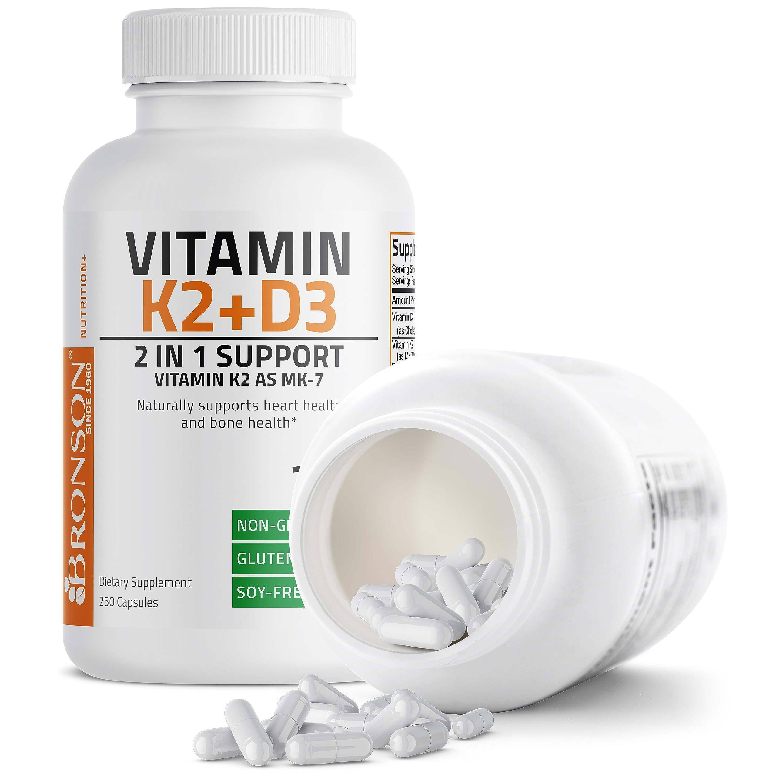 Bronson Vitamin K2 (MK7) with D3 Supplement Bone and Heart Health Non-GMO Bronson buy supplements canada
