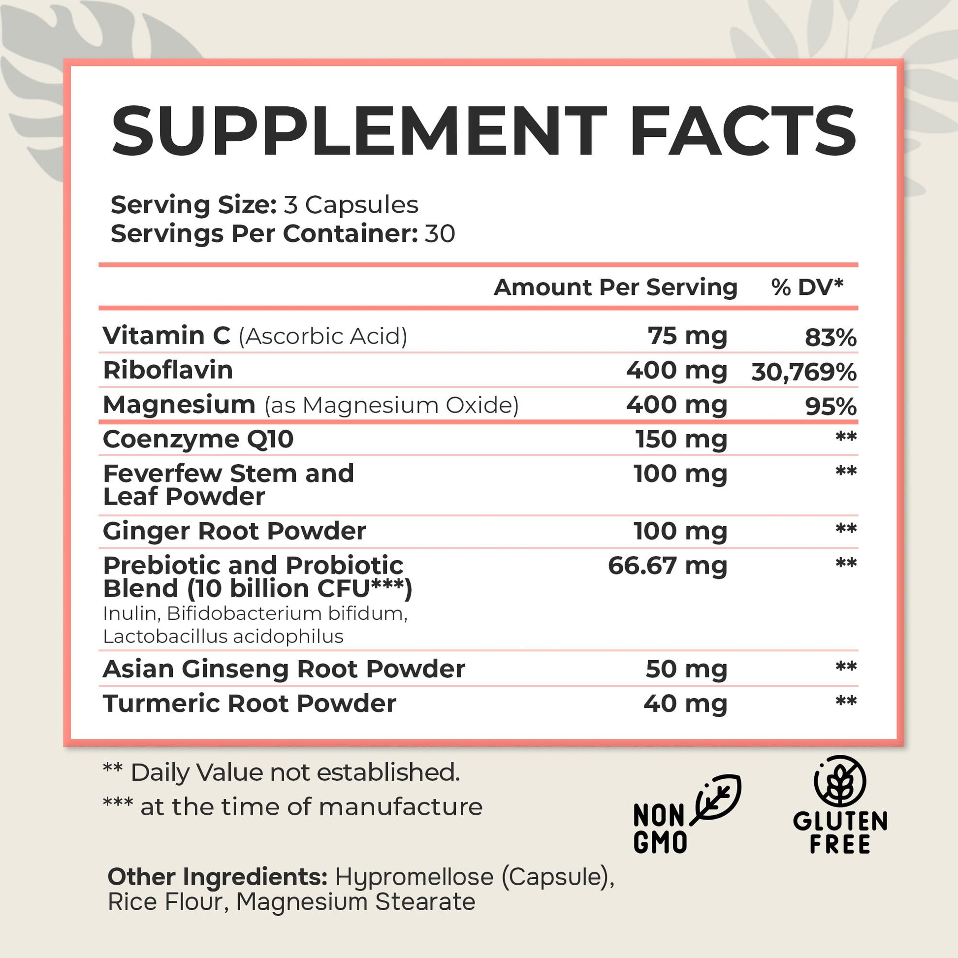 Dr. Munnerlyn MigraPro with Probiotics, Brain and Gut Health Support Supplement with Magnesium, Riboflavin, CoQ10, Ginger Root, Asian Ginseng, Vitamin C, Feverfew & Turmeric, Gluten Free, 90 Capsules Dr. Munnerlyn buy supplements canada