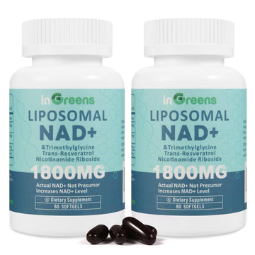inGreens Liposomal NAD+ Supplement 1800 mg with Nicotinamide Riboside, Trans Resveratrol, Trimethylglycine，Replaces NMN, Boost NAD+, Aging Defense，Cellular Energy, 120 Softgels inGreens buy supplements canada