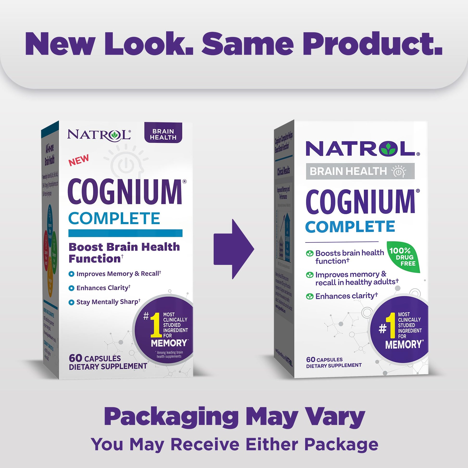 Natrol Cognium Complete, Dietary Supplement for Brain Health, Brain Health Supplements for Adults, 60 Capsules, 30 Day Supply Natrol buy supplements canada