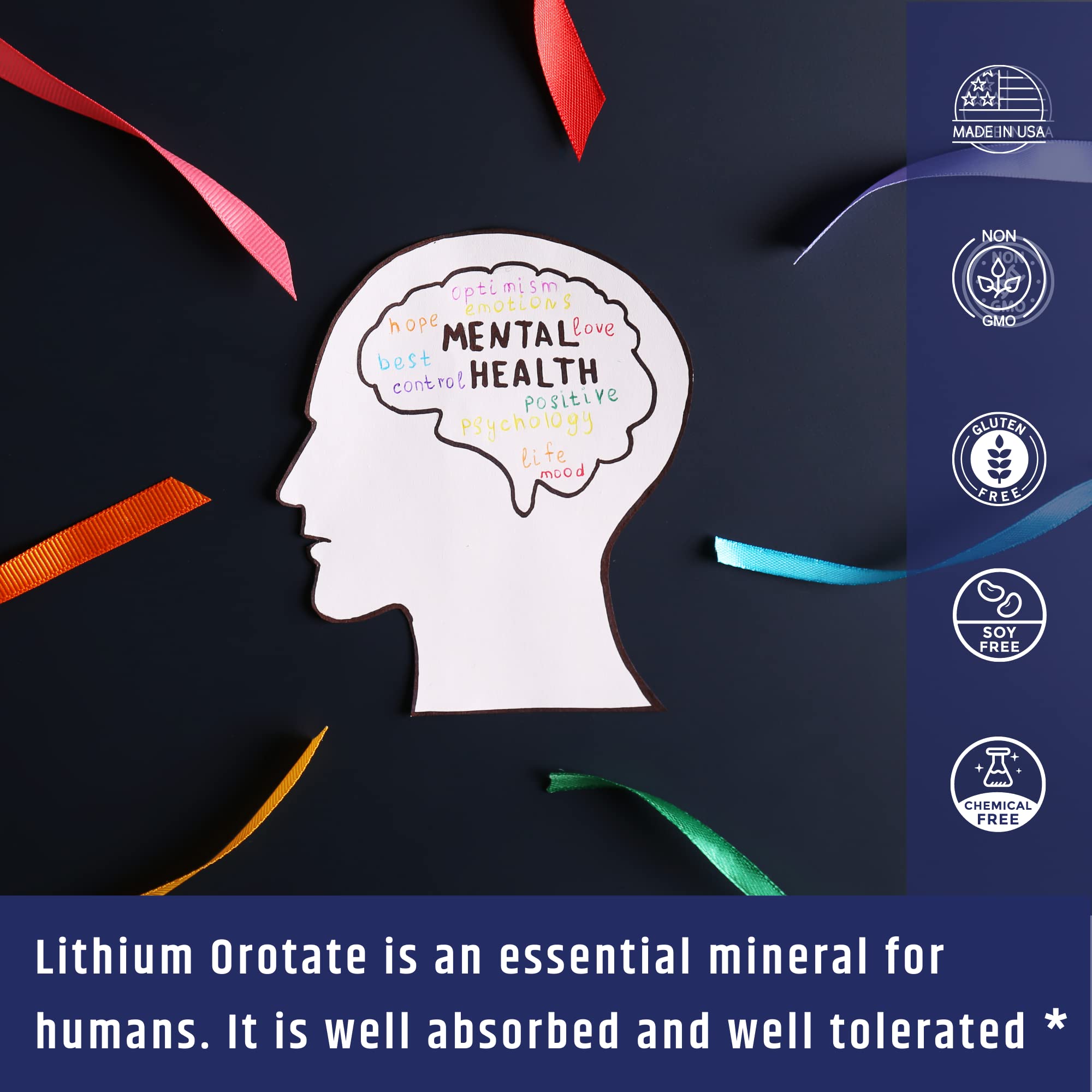 Lithium Orotate 10mg per Capsule - 60 Vegetarian Capsules. Memory and Emotional Wellness Support - Magnesium Stearate Free AgeImmune buy supplements canada