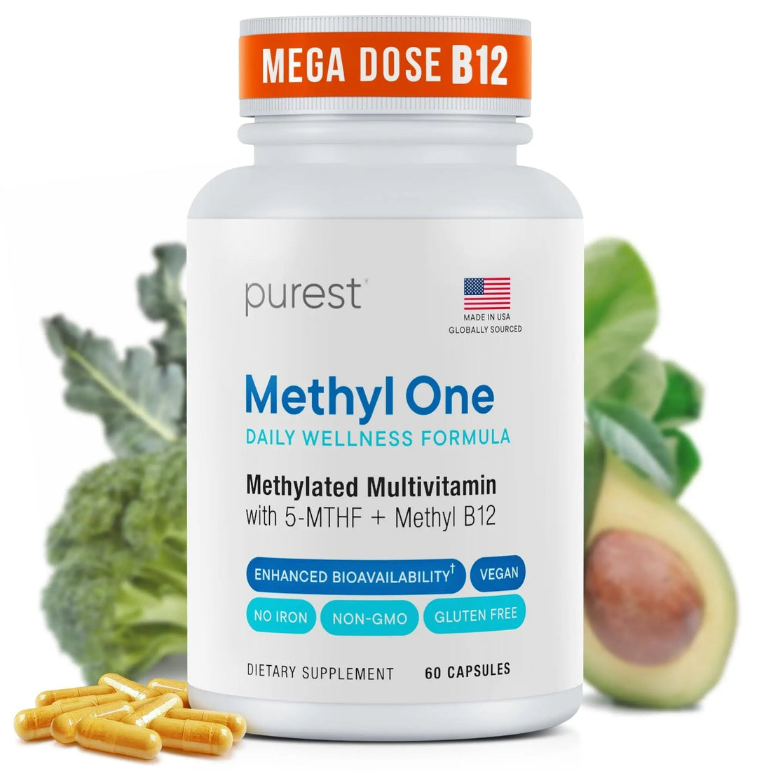 Purest® Methylated Multivitamin for Men & Women | Methylated B12 1000mcg, Biotin, B Complex with 600mcg Vitamin D, Vitamin C, E, A, Methylfolate | Super Natural Goods buy supplements canada