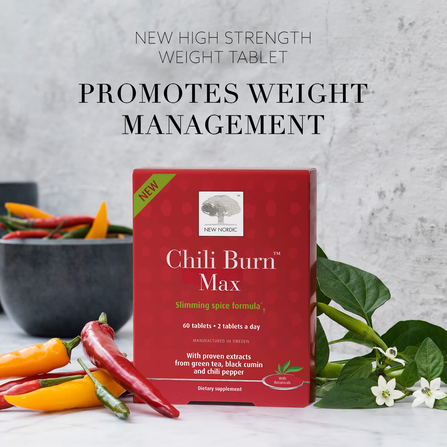 New Nordic Chili Burn Max, Natural Slimming & Weight Loss Formula Supplement, 60 Count (Pack of 1) NEW NORDIC buy supplements canada
