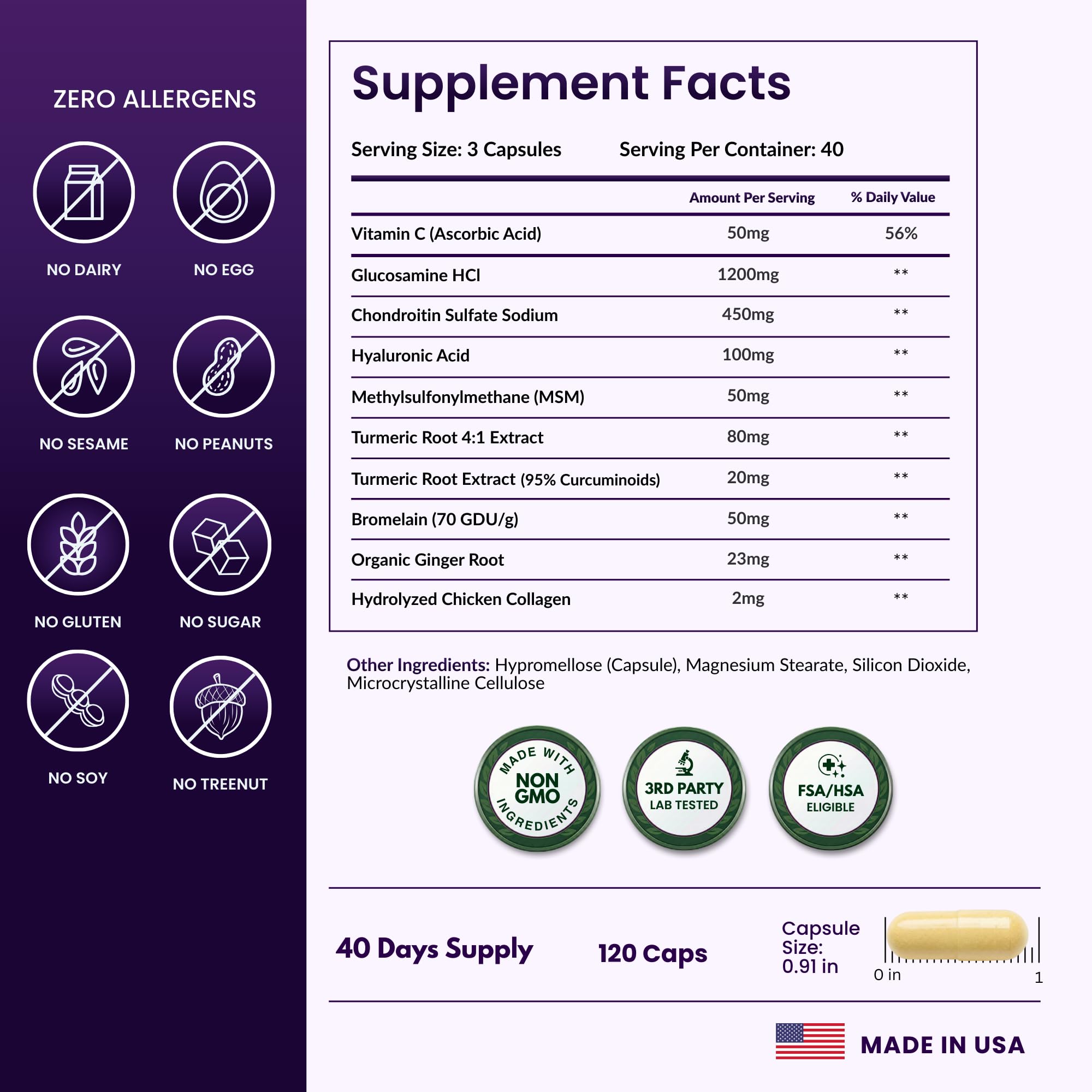 ForestLeaf Glucosamine Chondroitin MSM Joint Supplement Complex - 1200mg - 120 Caps ForestLeaf buy supplements canada