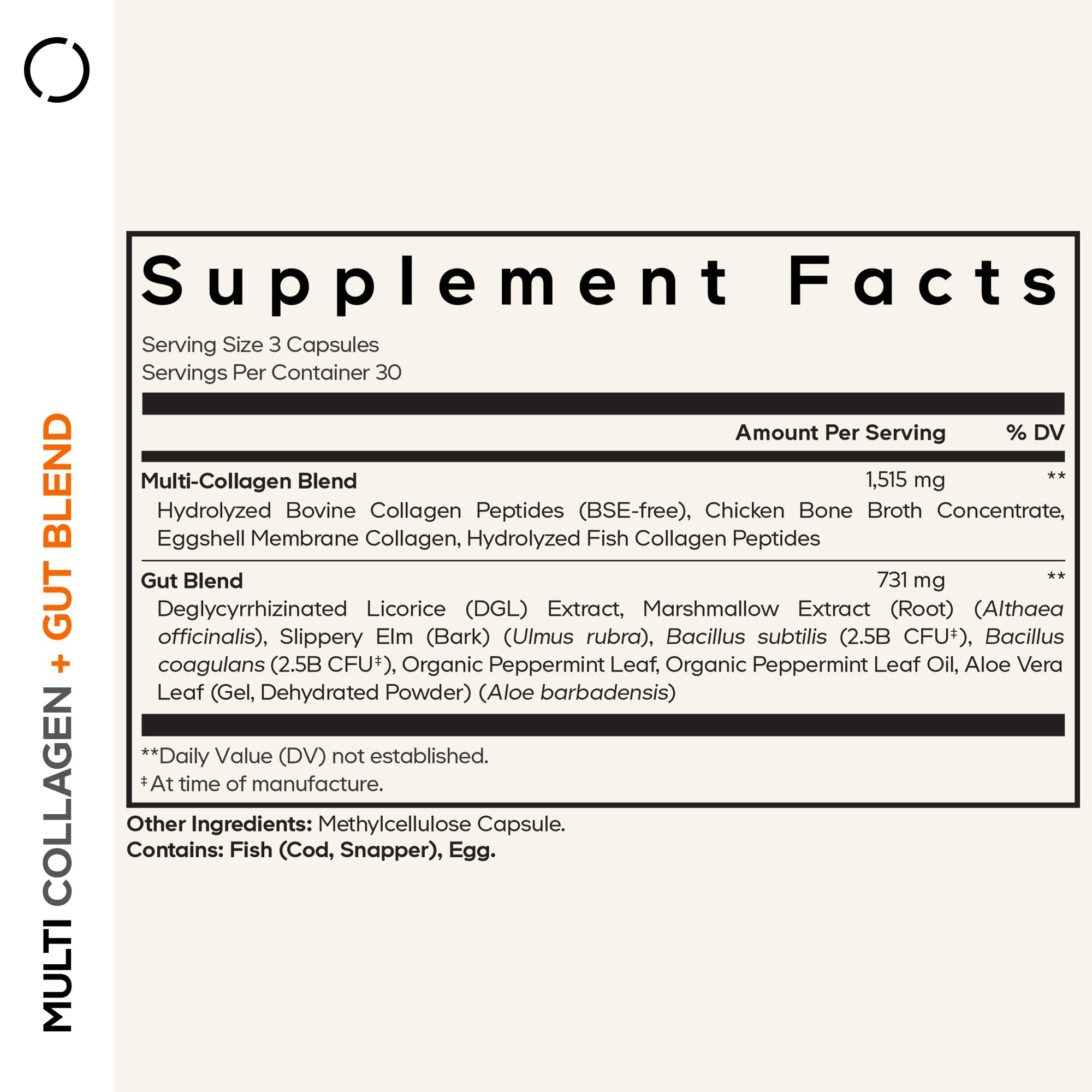 Codeage Multi Collagen + Gut Blend Supplement - Digestive Probiotics, DGL Licorice, Aloe Vera, Organic Peppermint Leaf, Slippery Elm - Hydrolyzed Bovine Collagen Pills - Non-GMO - 90 Capsules Codeage buy supplements canada