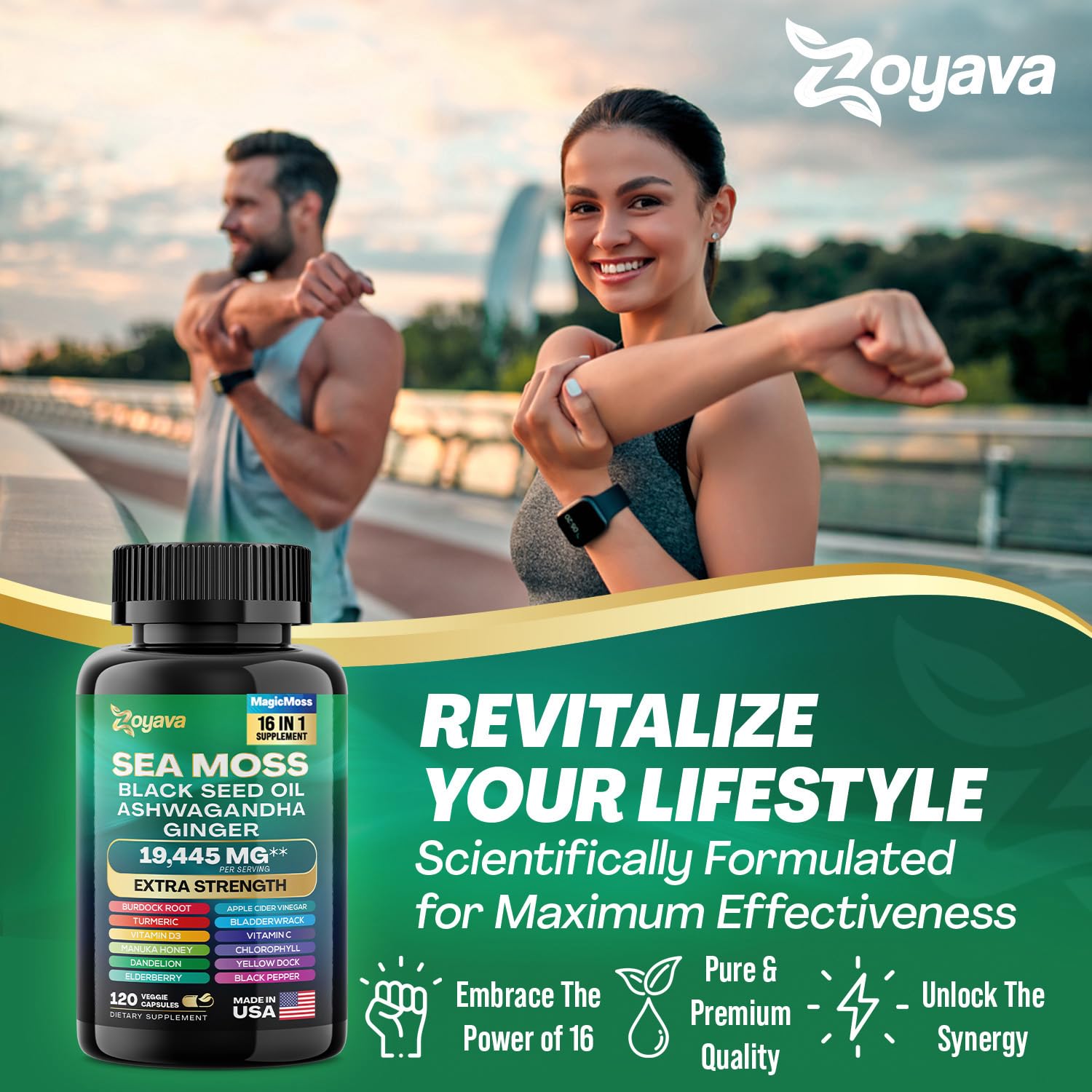 Zoyava Sea Moss 7000mg Black Seed Oil 4000mg Ashwagandha 2000mg Turmeric Zoyava buy supplements canada