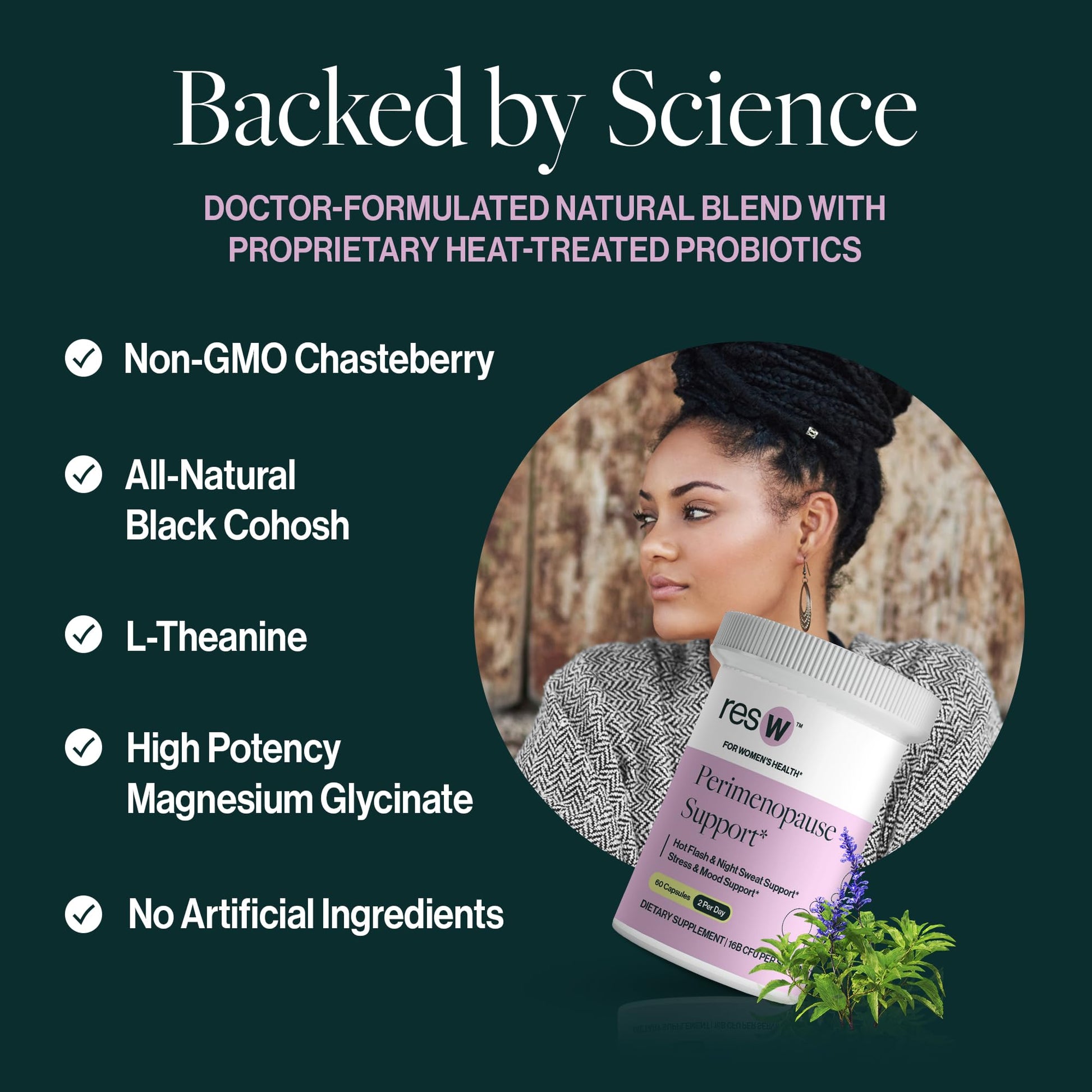 resW Perimenopause Postbiotic Supplement for Women - Hot Flash Support, Night Sweat Relief, Hormone Free, Vegan, Gluten Free, Non GMO, Plant Based Gut Health Support - 60 Capsules ResBiotic buy supplements canada