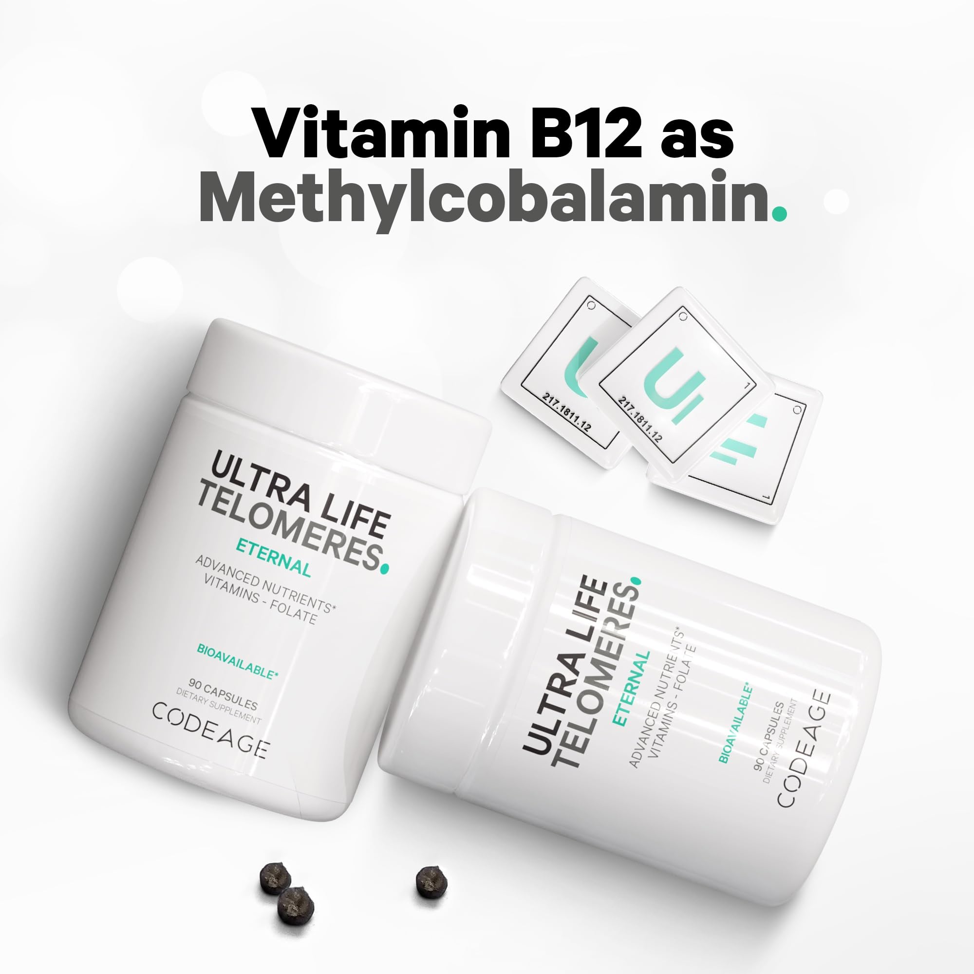 Codeage Ultra Life Telomeres Supplement - 5 MTHF Folate Vitamin B9, Vitamin B12 Methylcobalamin, Vitamin D3, L-Theanine, Ashwagandha - 3-Month Supply - DNA, Methylation Cycle - Non-GMO - 90 Capsules Codeage buy supplements canada