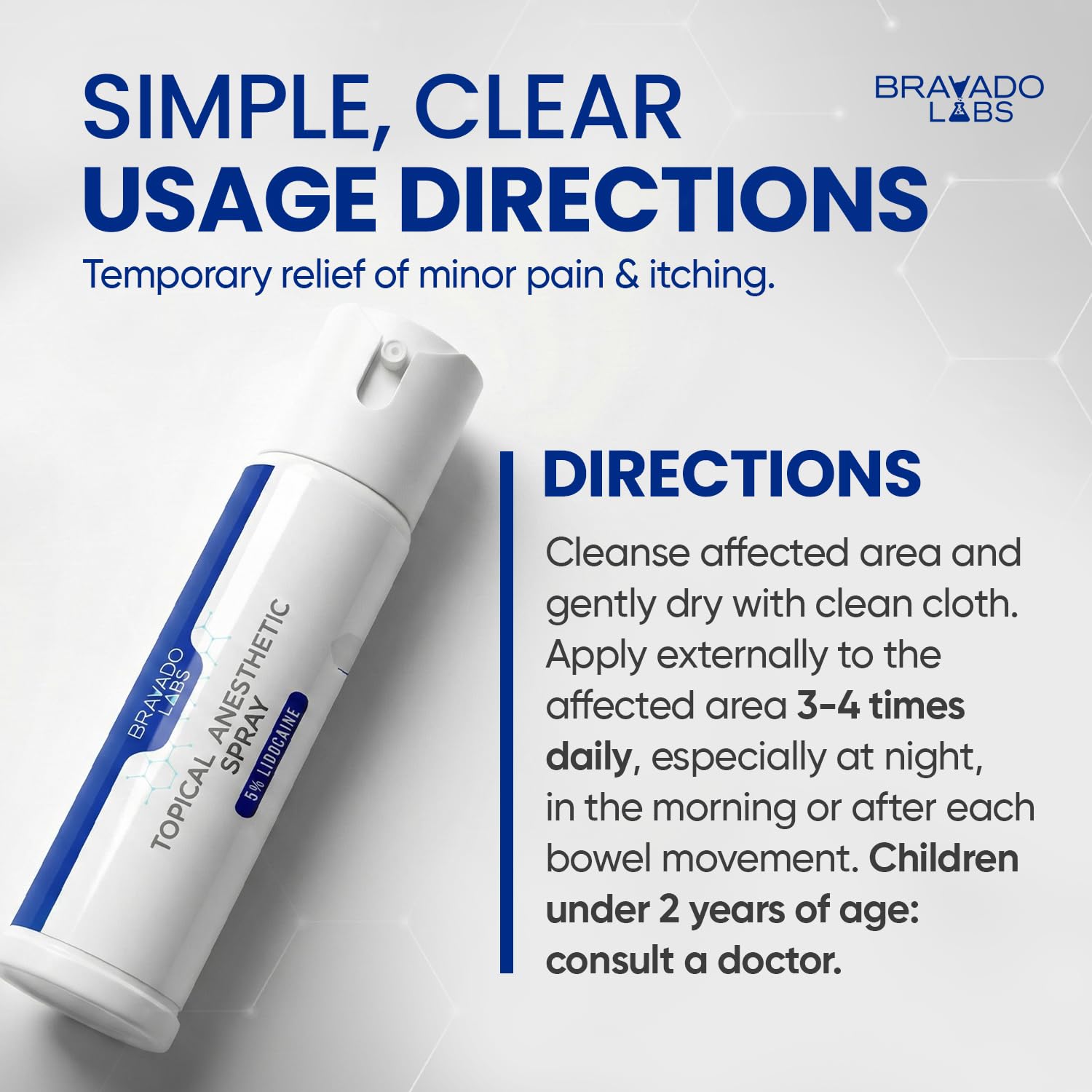 Bravado Labs 5% Lidocaine Spray Pain Relief - Maximum Strength Numbing Spray with Arnica & Emu Oil - Topical Anesthetic for Burns, Pain & Itch Relief - 1oz Bravado Labs buy supplements canada
