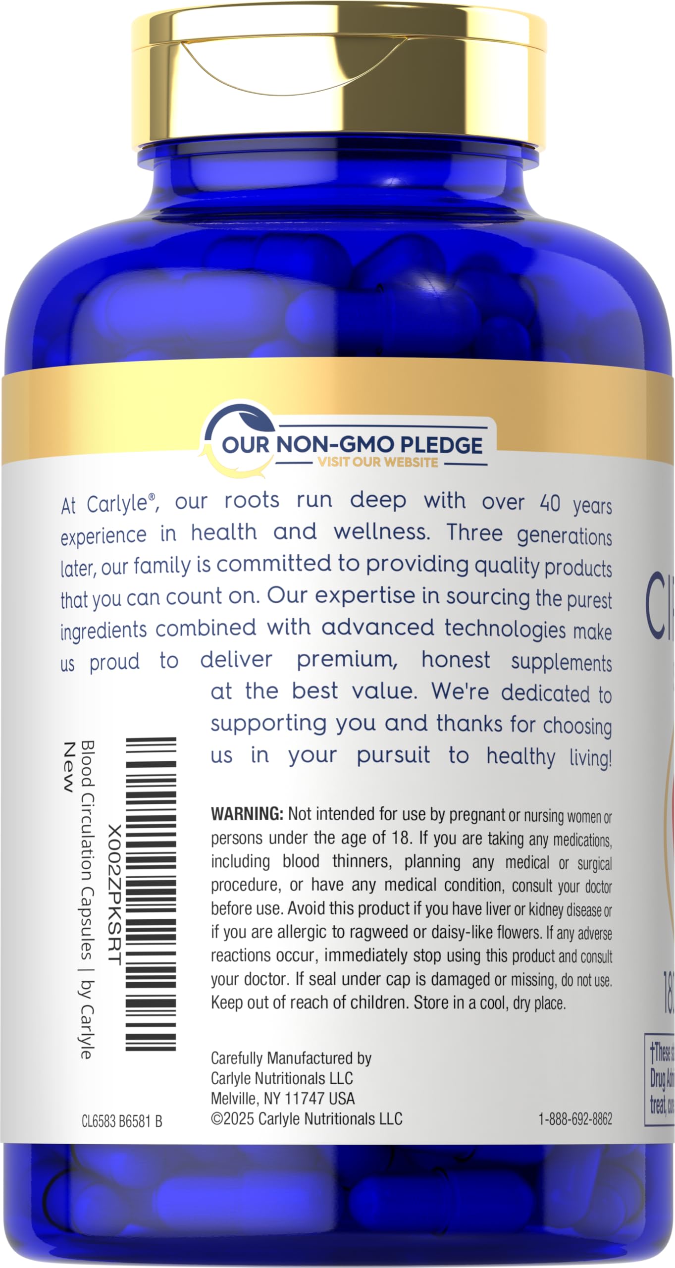 Carlyle Blood Circulation Supplement | 180 Capsules | Supports Healthy Circulation | Non-GMO, Gluten Free Carlyle buy supplements canada