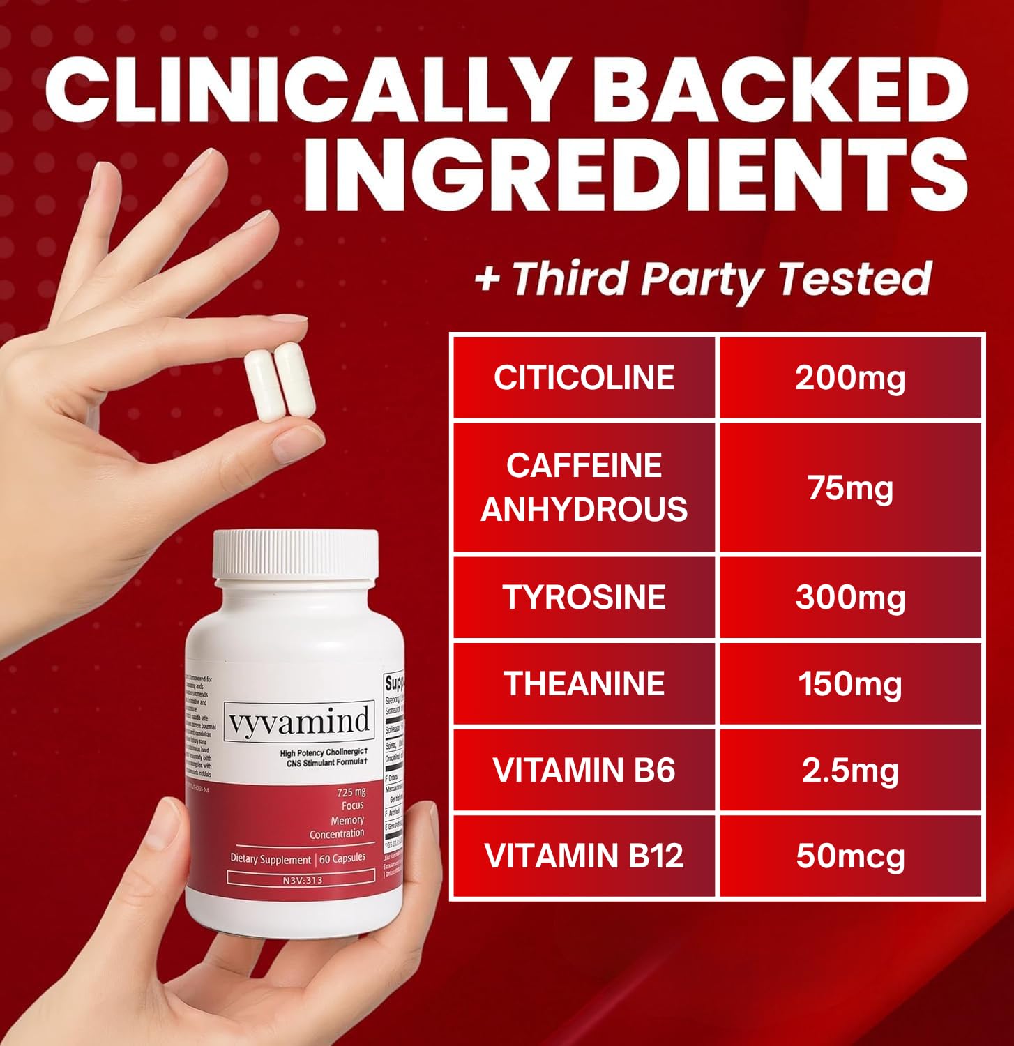 vyvamind Neurostimulant + Focus Aid Nootropic for Enhanced Concentration & Mental Clarity, Brain Support with Caffeine L-Theanine, Fast-Acting Cognitive Boost, 60 Capsules vyvamind Neurostimulant + Focus Aid buy supplements canada