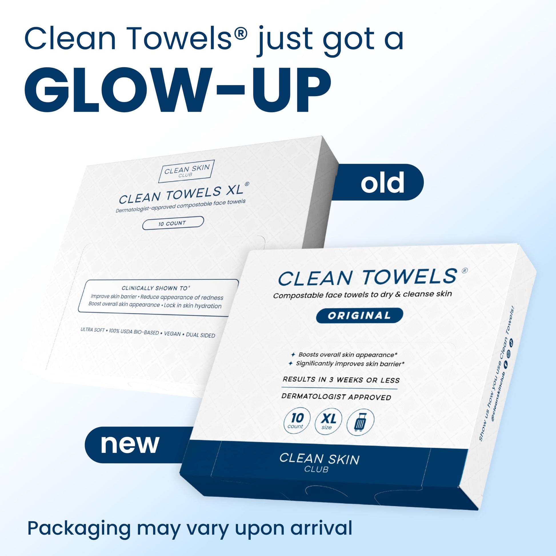 Clean Skin Club Clean Towels XL®, Travel Pack 100% USDA Biobased Disposable Face Towel CLEAN SKIN CLUB buy supplements canada