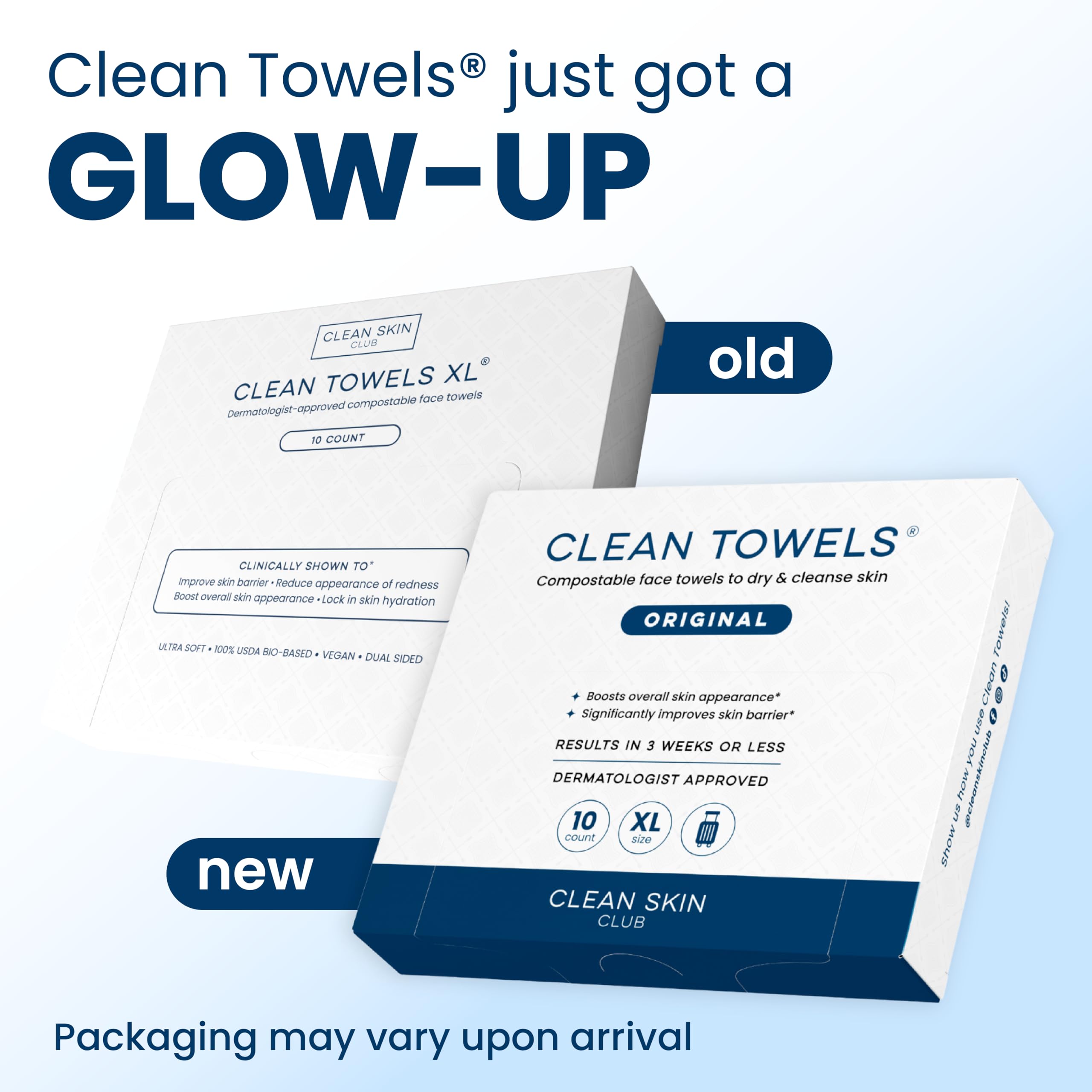 Clean Skin Club Clean Towels XL®, Travel Pack 100% USDA Biobased Disposable Face Towel CLEAN SKIN CLUB buy supplements canada
