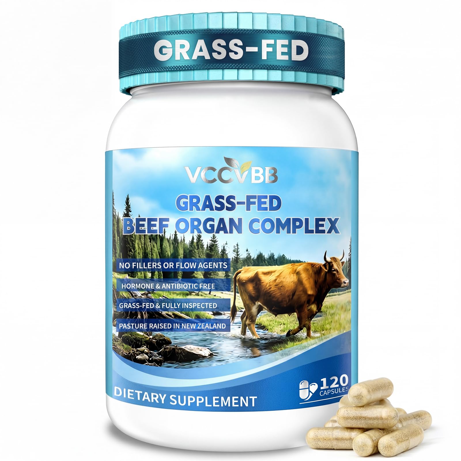 VCCVBB Beef Organ Supplements for Women, Beef Liver, Kidney, Heart, Uterus Tissue, Hormonal Balance, Immune Support,Natural Iron Vitamins Supplements for Energy, Grass Fed Pasture Raised 120 Capsules VCCVBB buy supplements canada