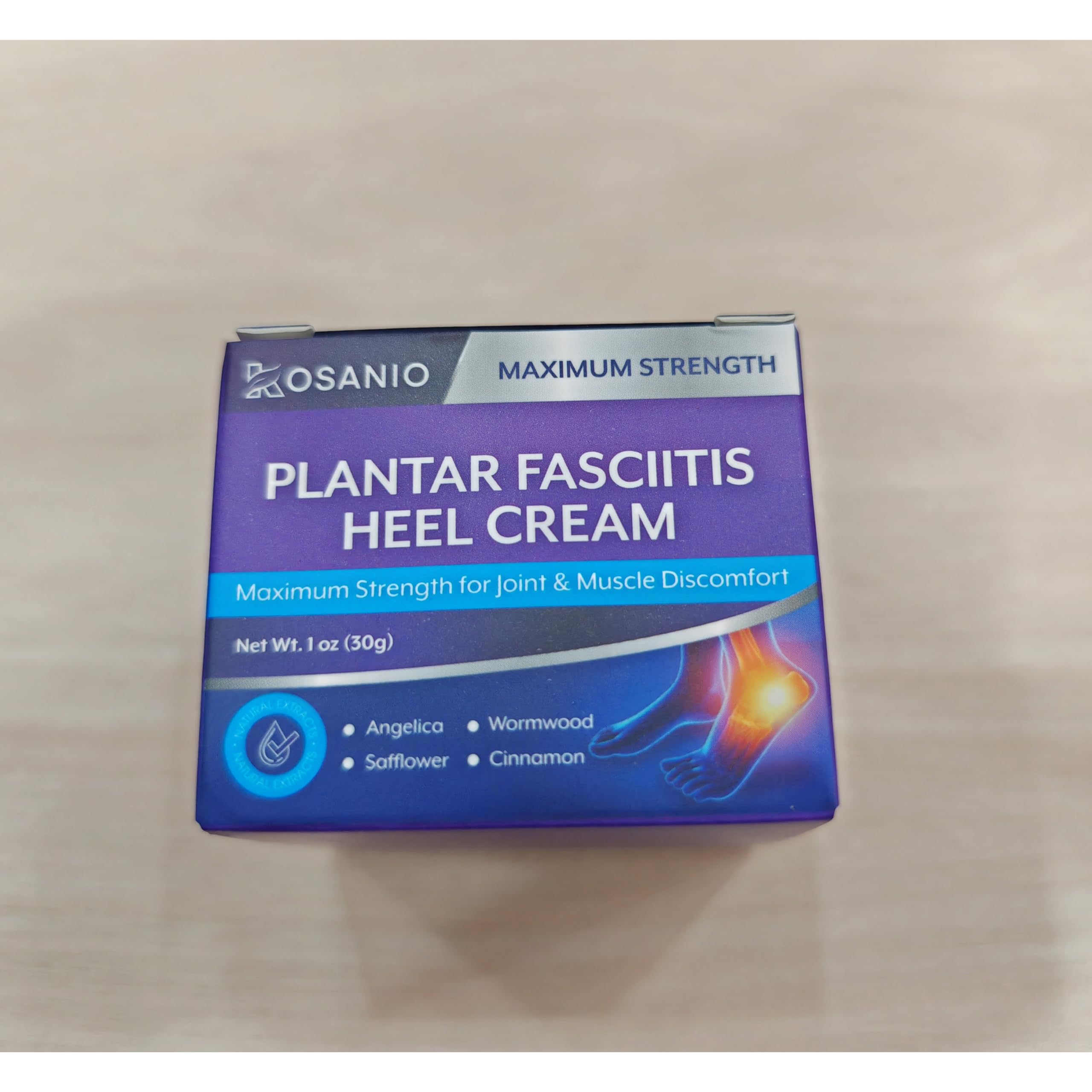 KOSANIO Plantar Fasciitis Relief Cream - Heel Discomfort Relief for Plantar Fasciitis, Foot, Knee, Hands, Legs - Natural Herbal Concentrate Formula - (30g / 1 oz (Pack of 1)) KOSANIO buy supplements canada