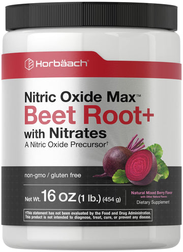 Nitric Oxide Beet Root Powder | 16 oz (454g) | Natural Mixed Berry Flavor | with Nitrates Horbäach buy supplements canada